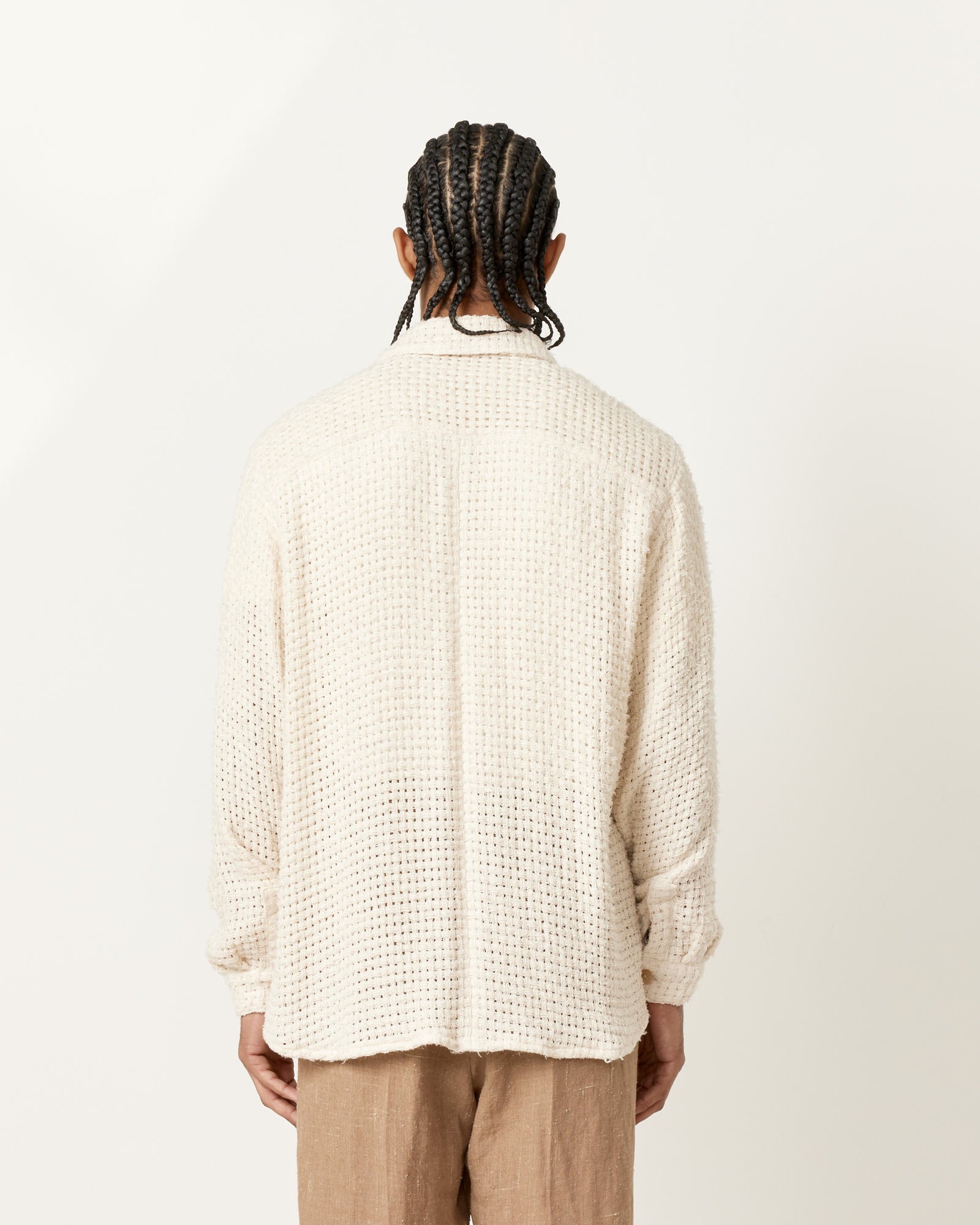 Homespun Summer Mesh Shirt in Off White