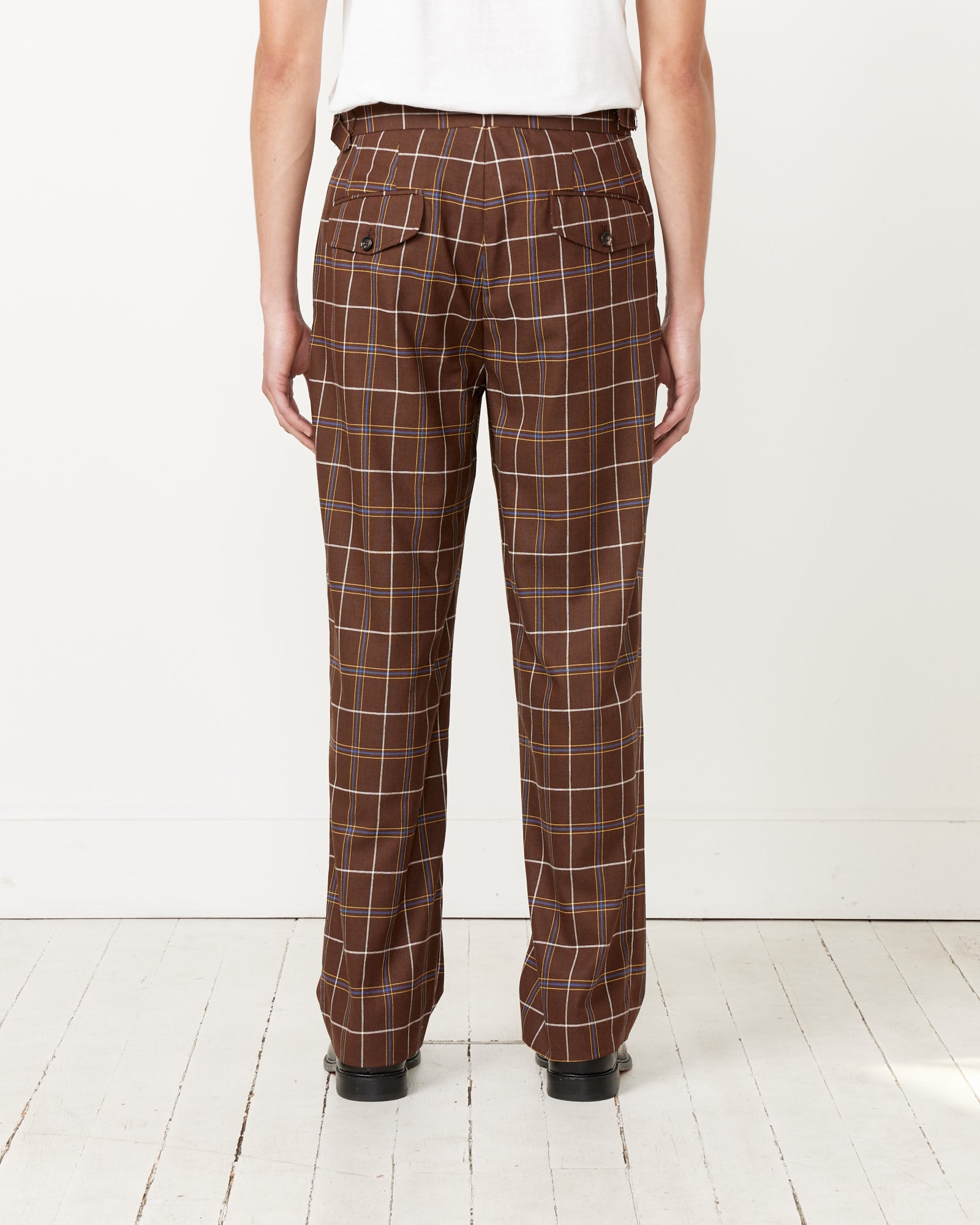 Dunham Plaid Trouser in Brown Multi