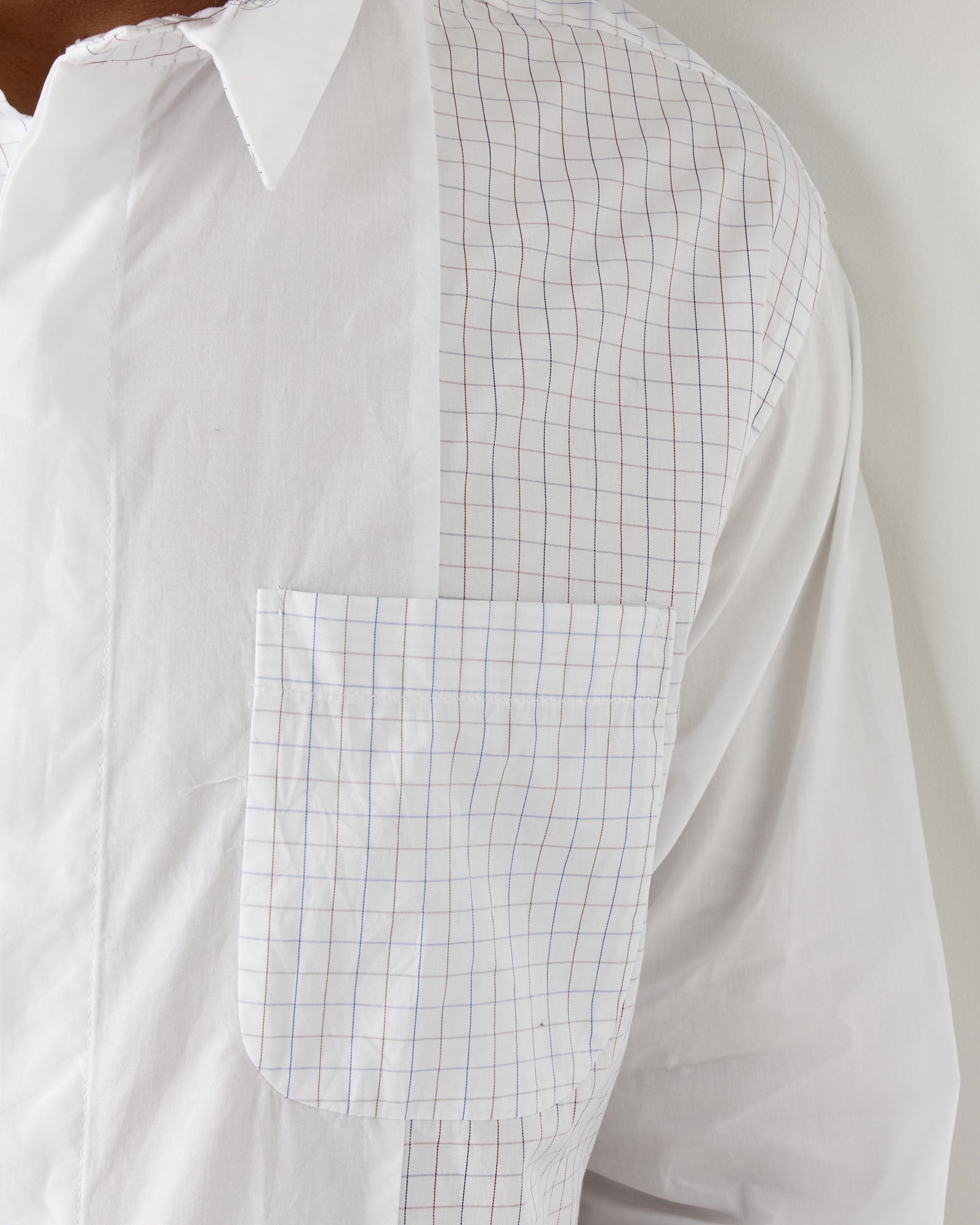 Combo Short Collar Shirt in Blue/White