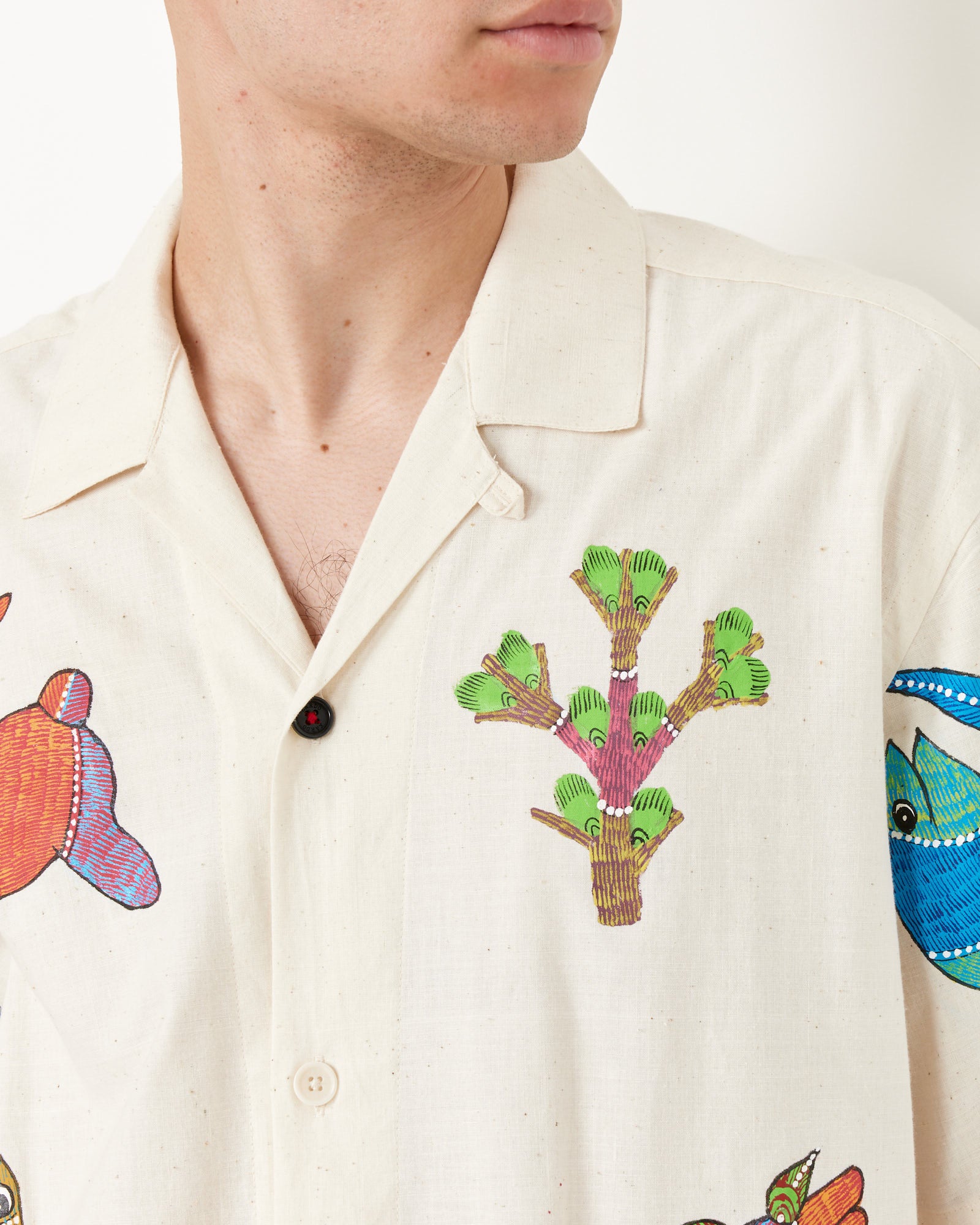 Gond Painting Ronen Shirt in Natural