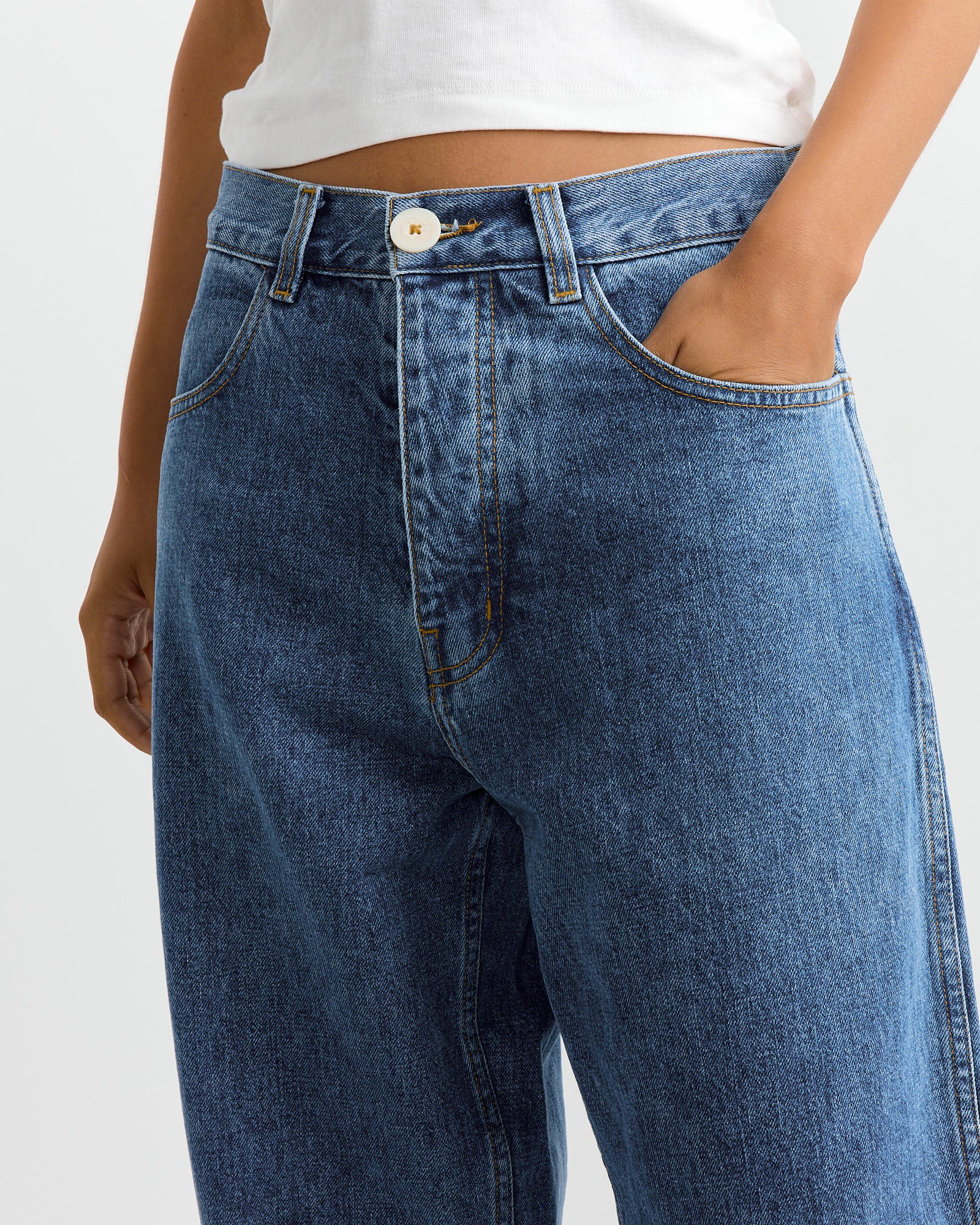 Comycom Jeans A Zampa Uomo Dirty Light Blue - Taglio Anni '70 - 98% Cotone 2% Elastan - 12 Oz - Vestibilità Aderente E Svasata - 33W X 32L