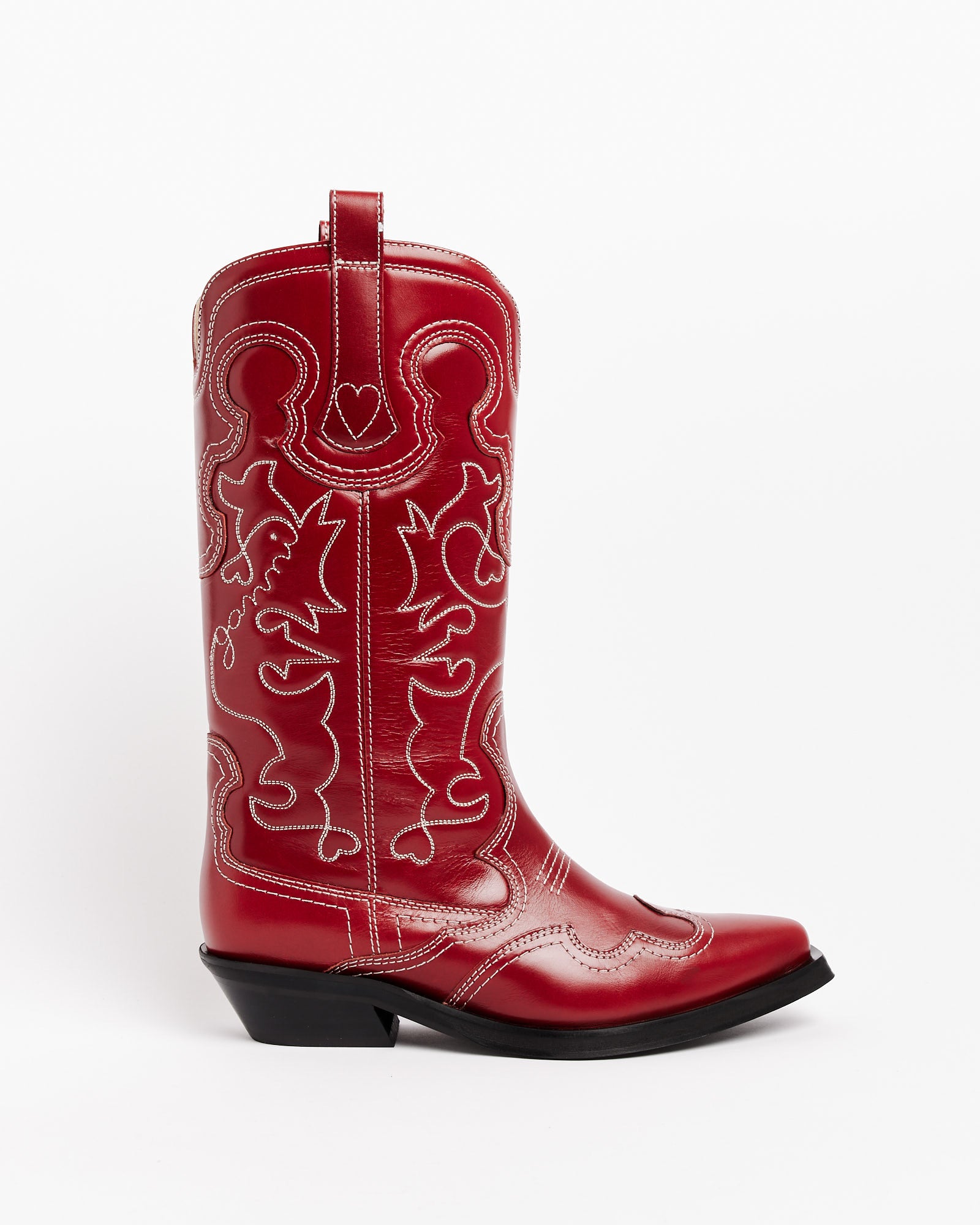 Mid Shaft Embroided Western Boot