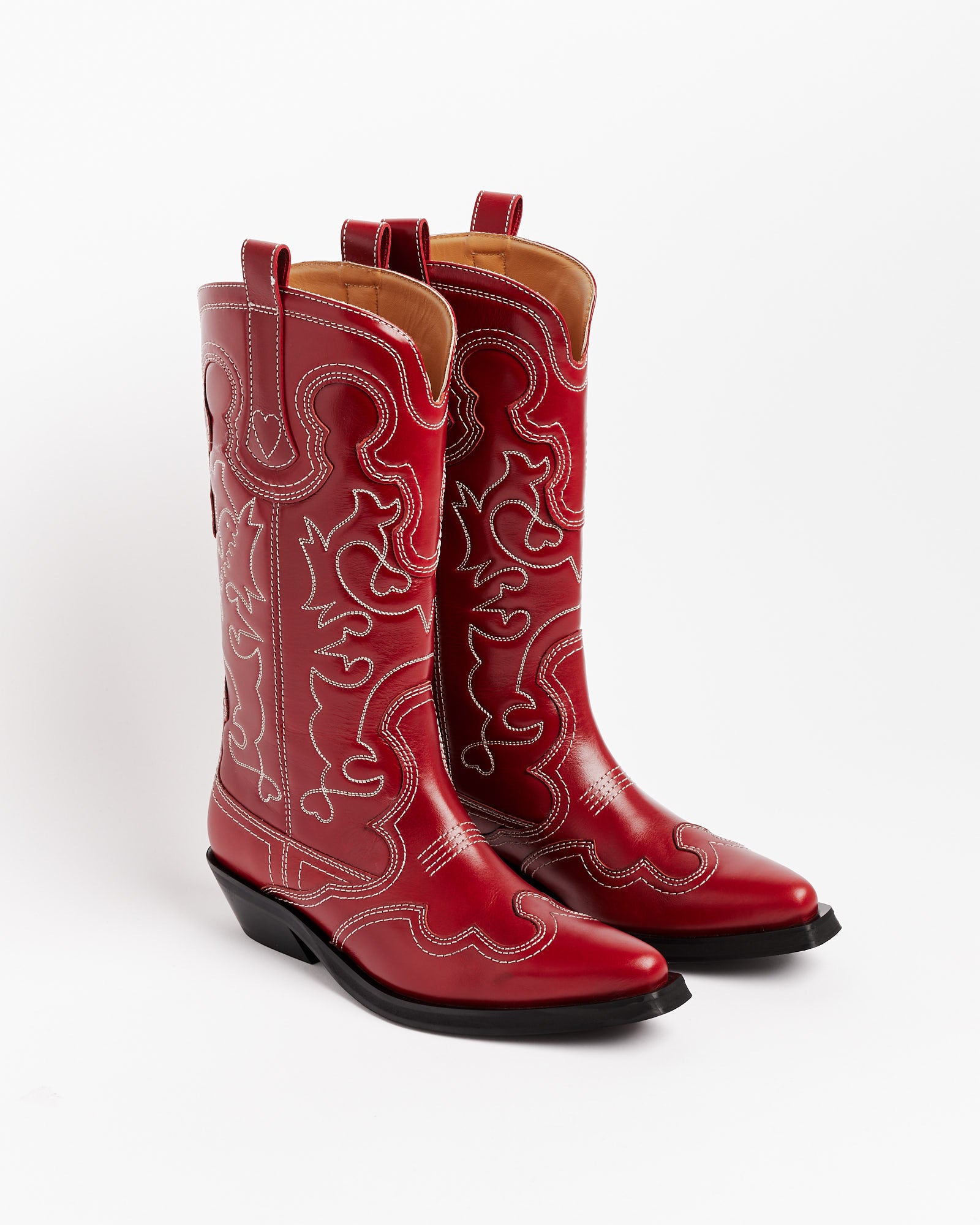 Mid Shaft Embroided Western Boot