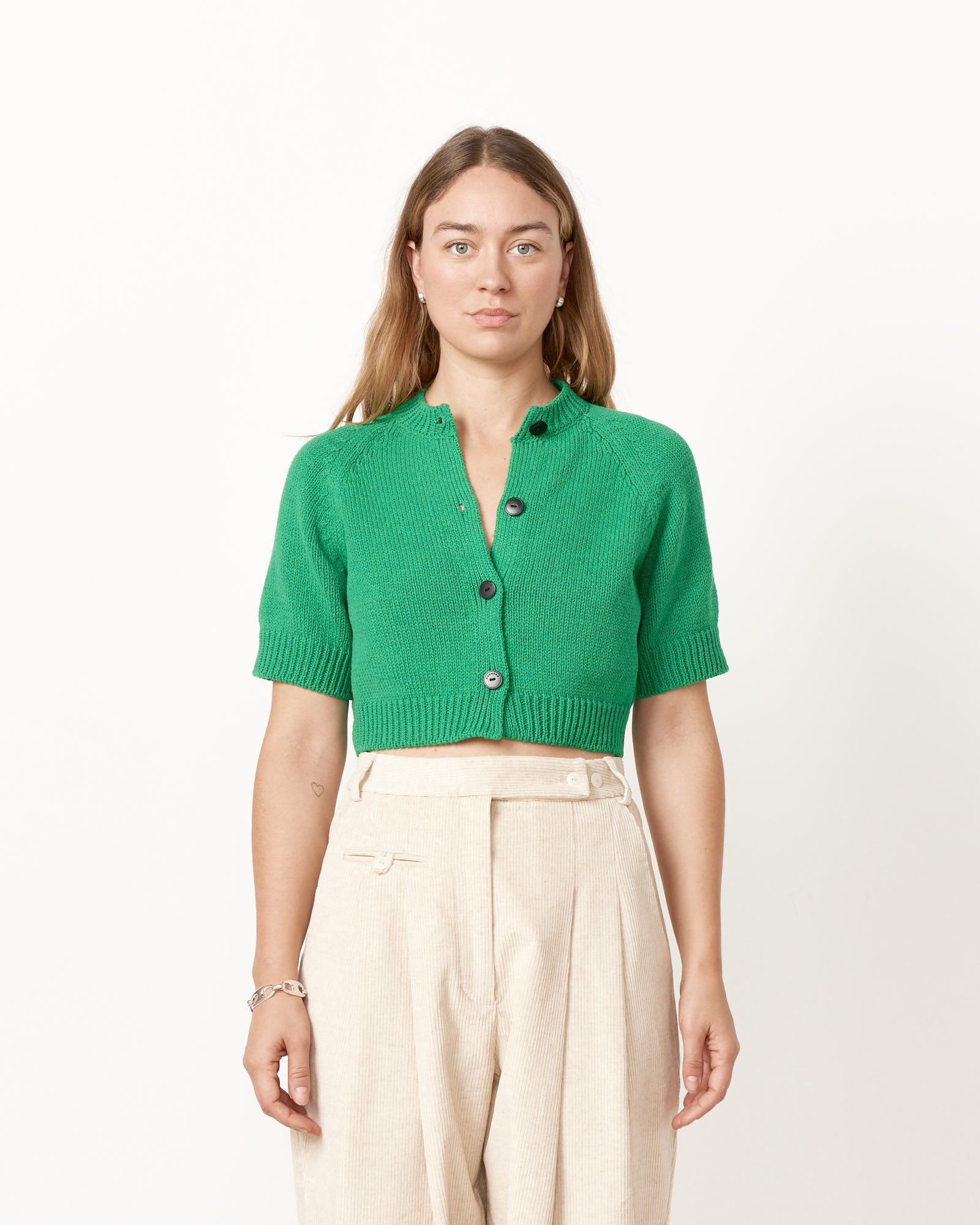 Buttoned Top in Green – Mohawk General Store
