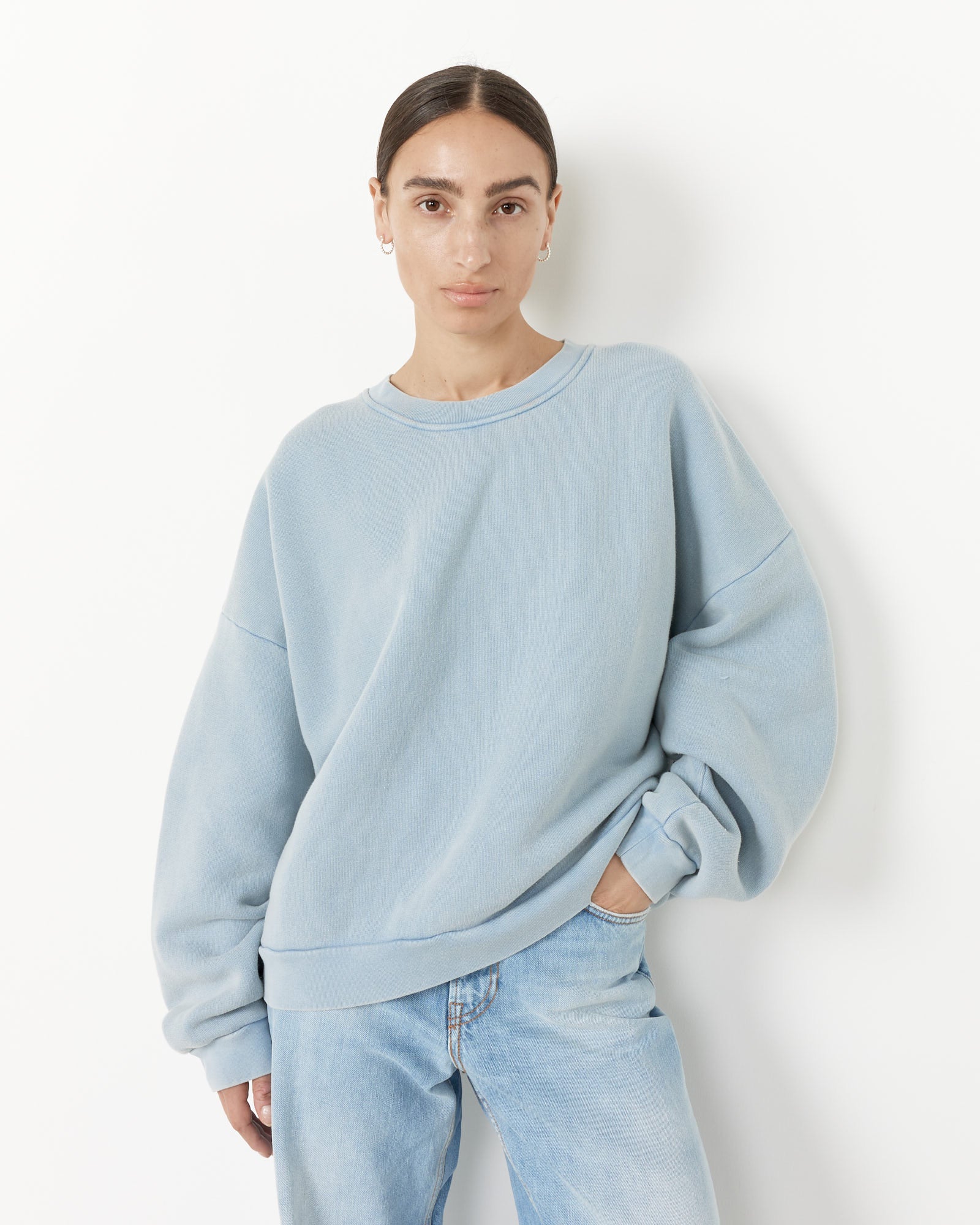 Crewneck Sweater in Old Blue