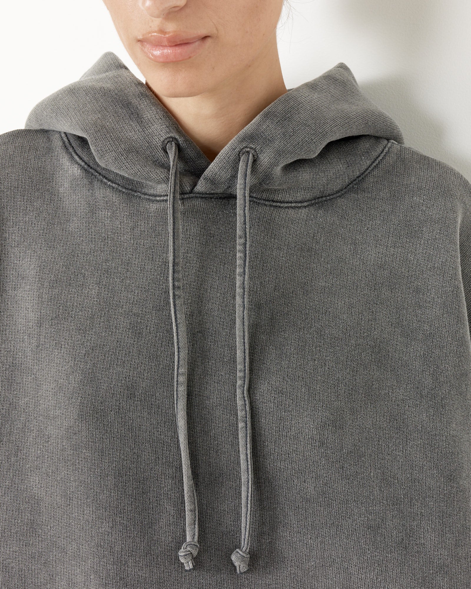 Drawstring Hoodie in Faded Black