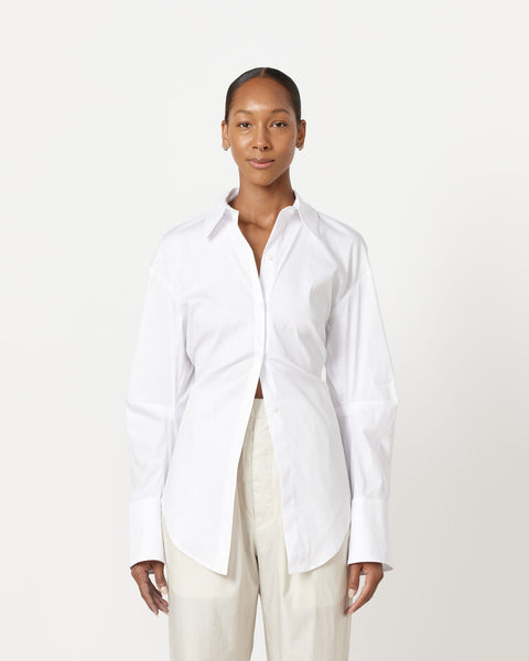 Loch Poplin Button Up Shirt in Macadamia