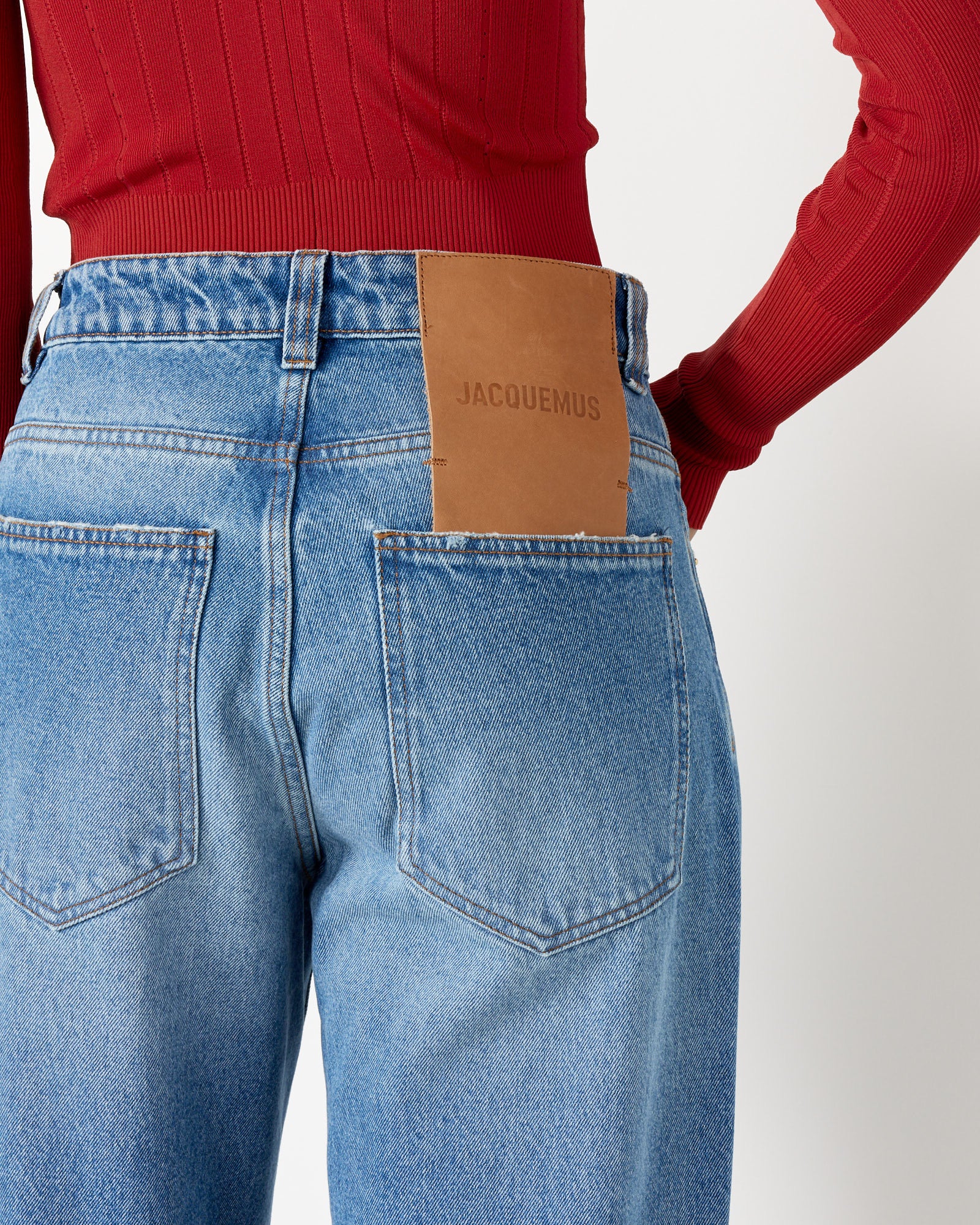 Le De-Nimes Large Jeans in Blue/Tabac