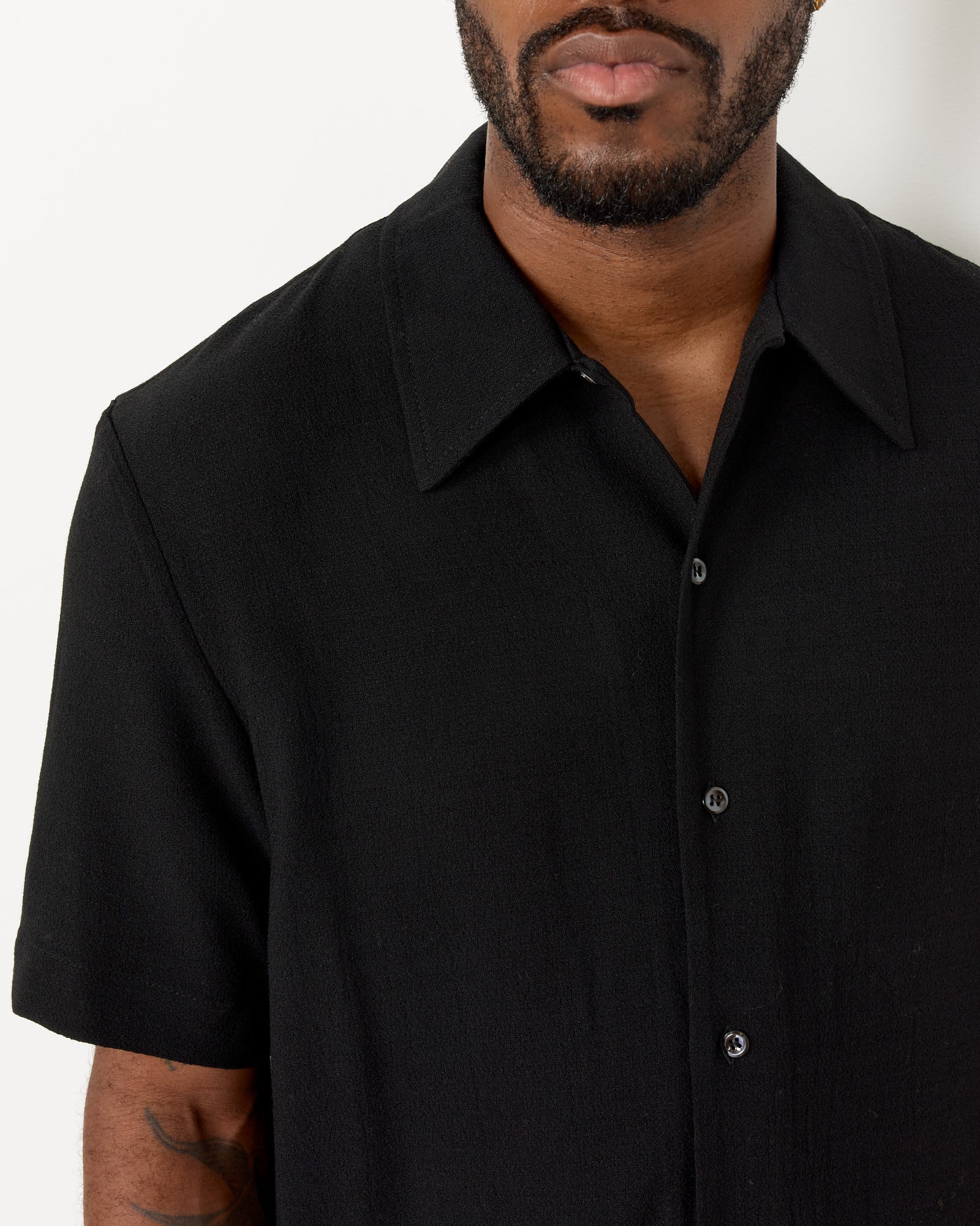 Suneham Shirt in Black Crepe