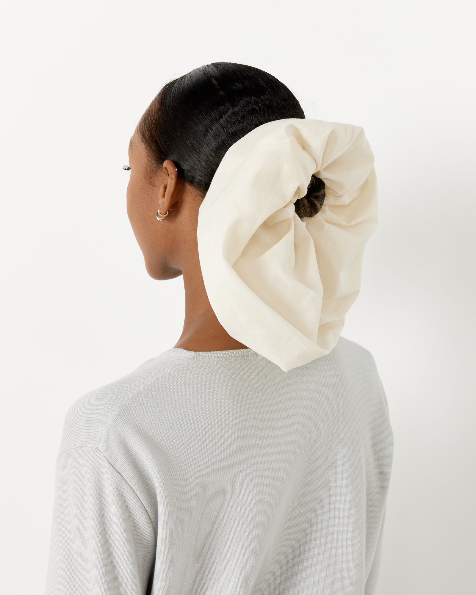 Sheer Cotton Scrunchie in Ivory