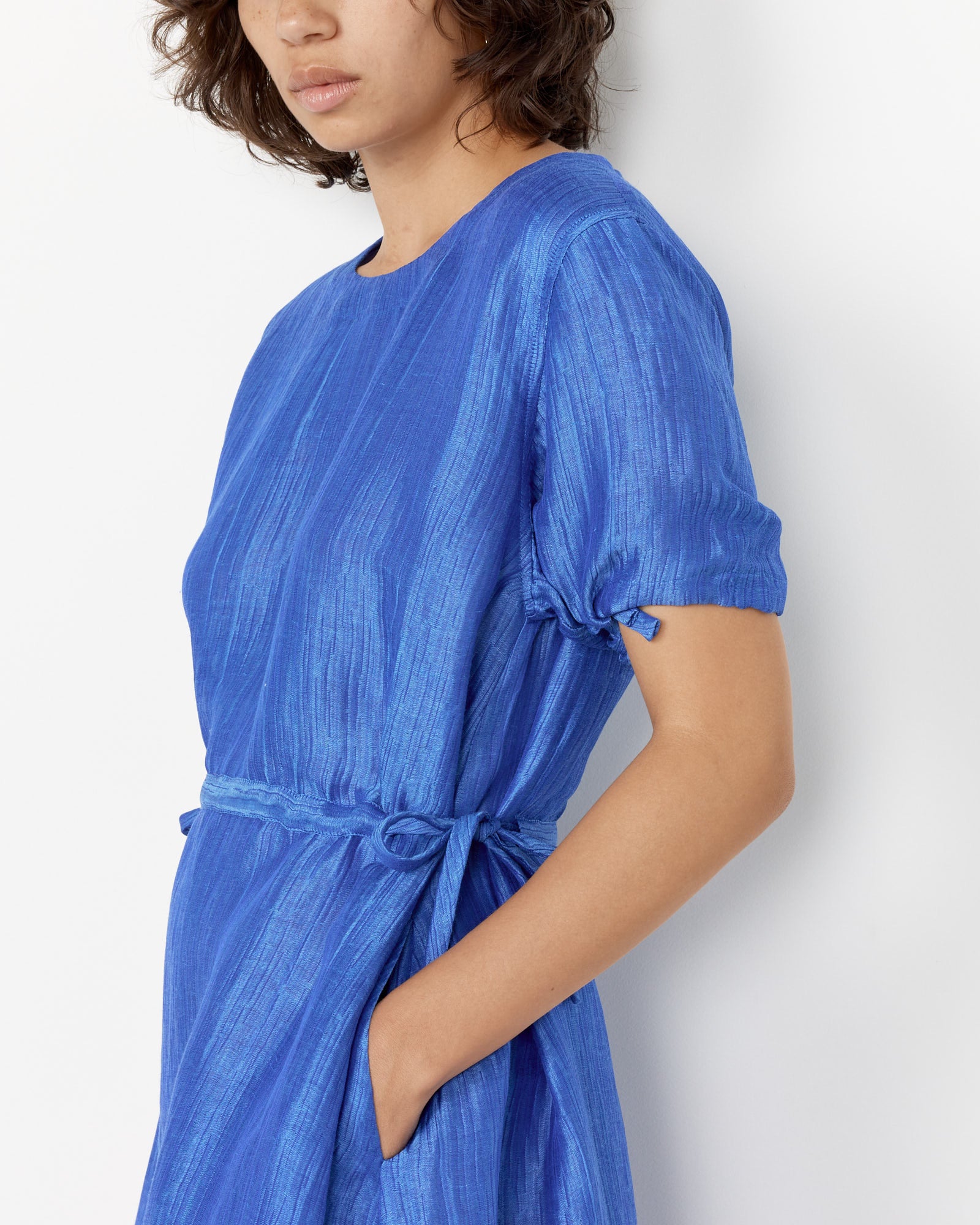 blue dress pick up Pleated and Pick-up Blue Taffeta Strapless Prom Dress