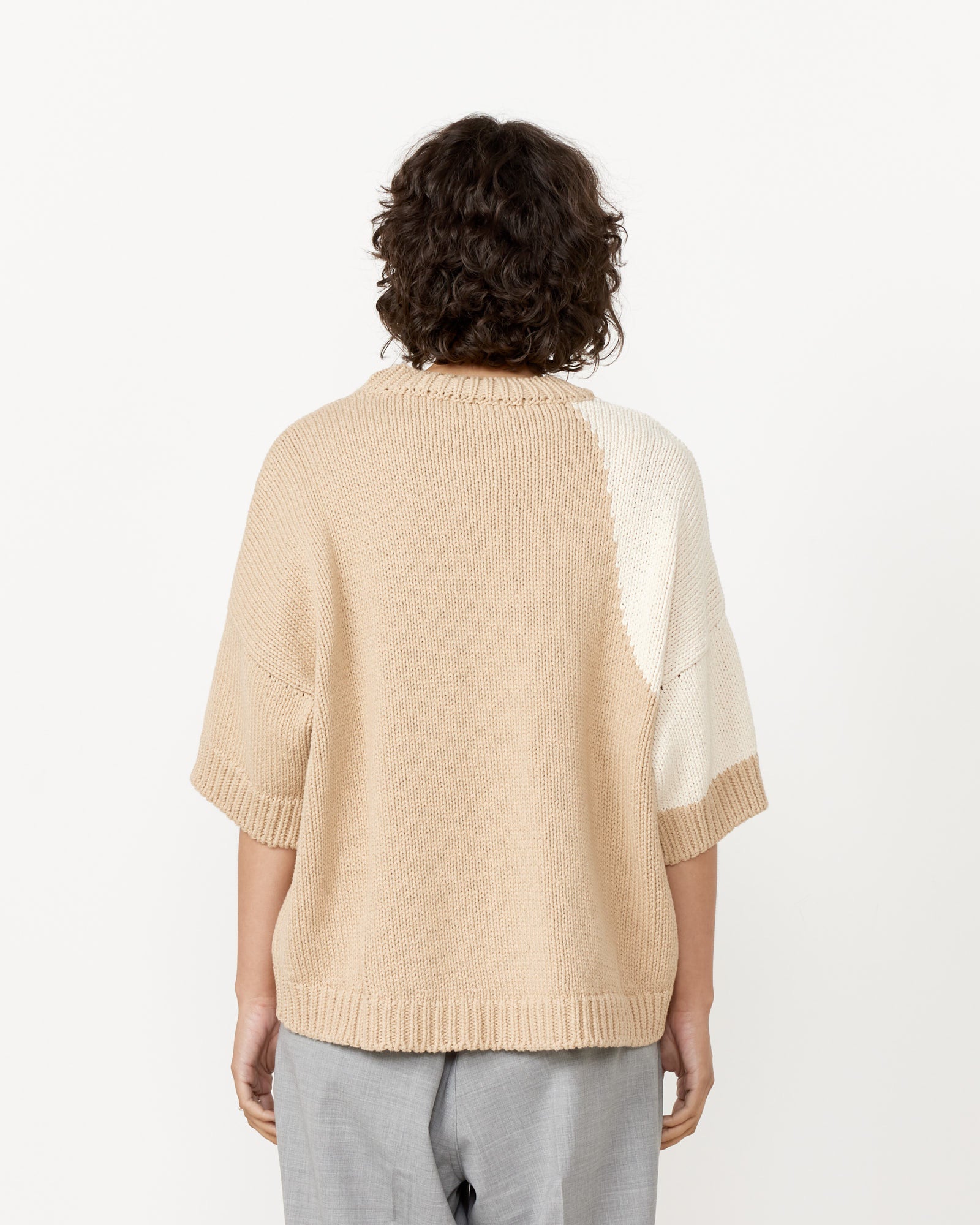 Cotton Sweater in Taupe Bicolor