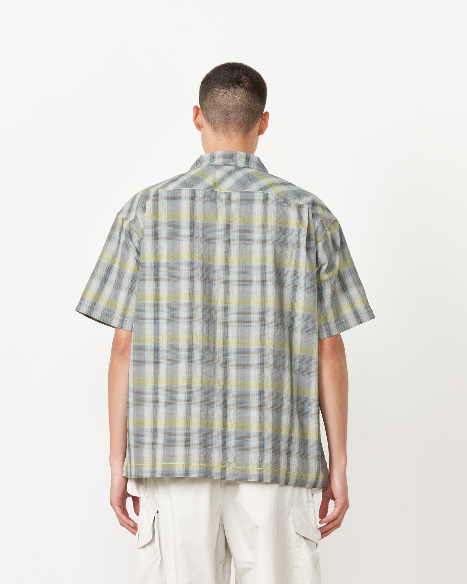 Dry Check Open Shirt in Grey