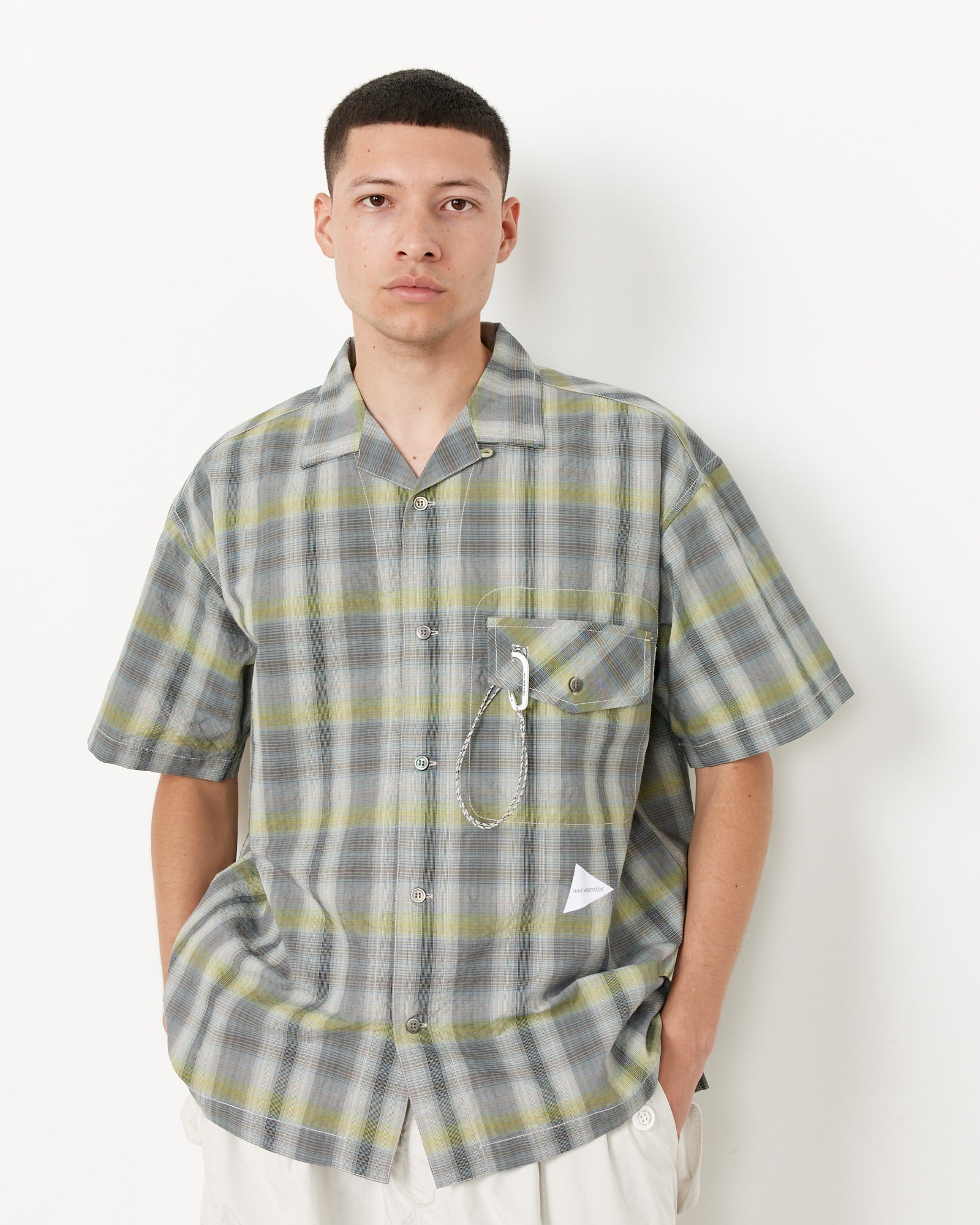 Dry Check Open Shirt in Grey