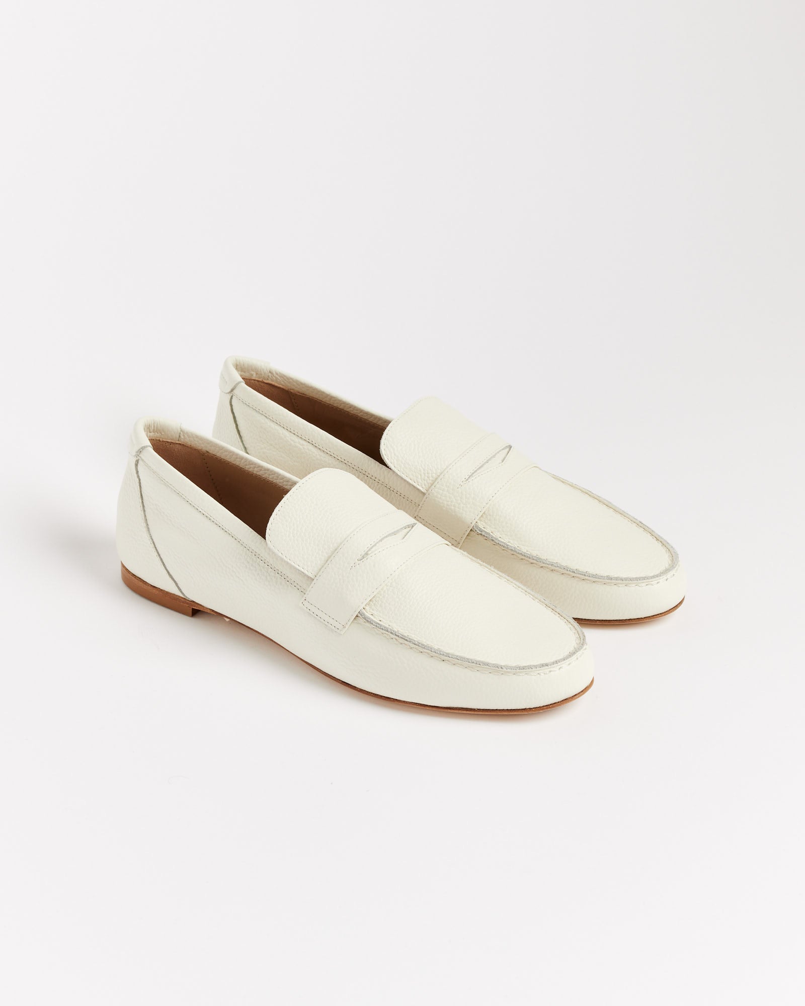 Penny Loafers in Pebble White