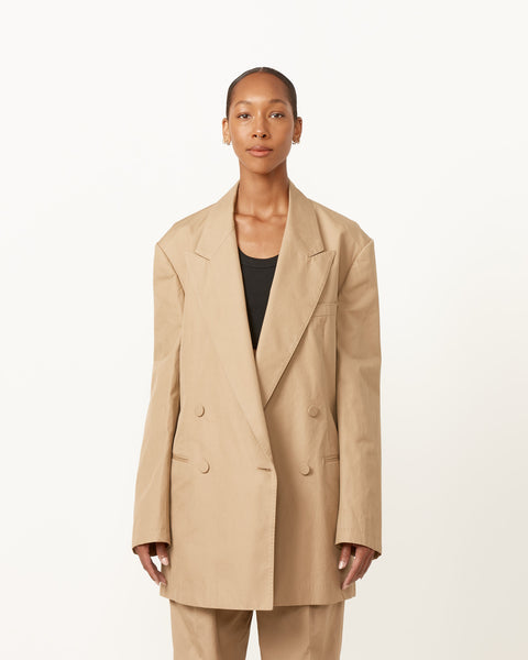 ZARA WOMAN NEW DOUBLE-BREASTED OVERSIZED BLAZER JACKET ECRU