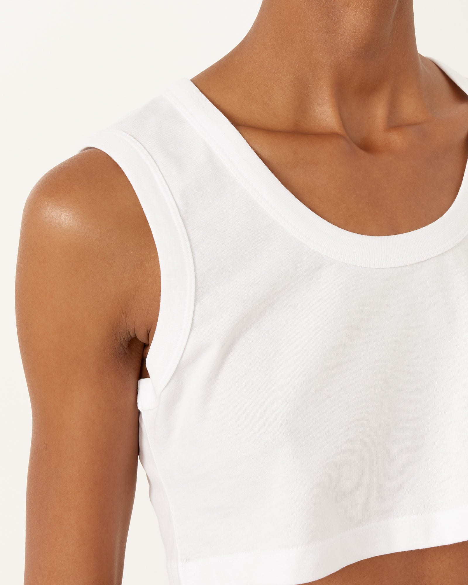 Cropped Tank Top in White