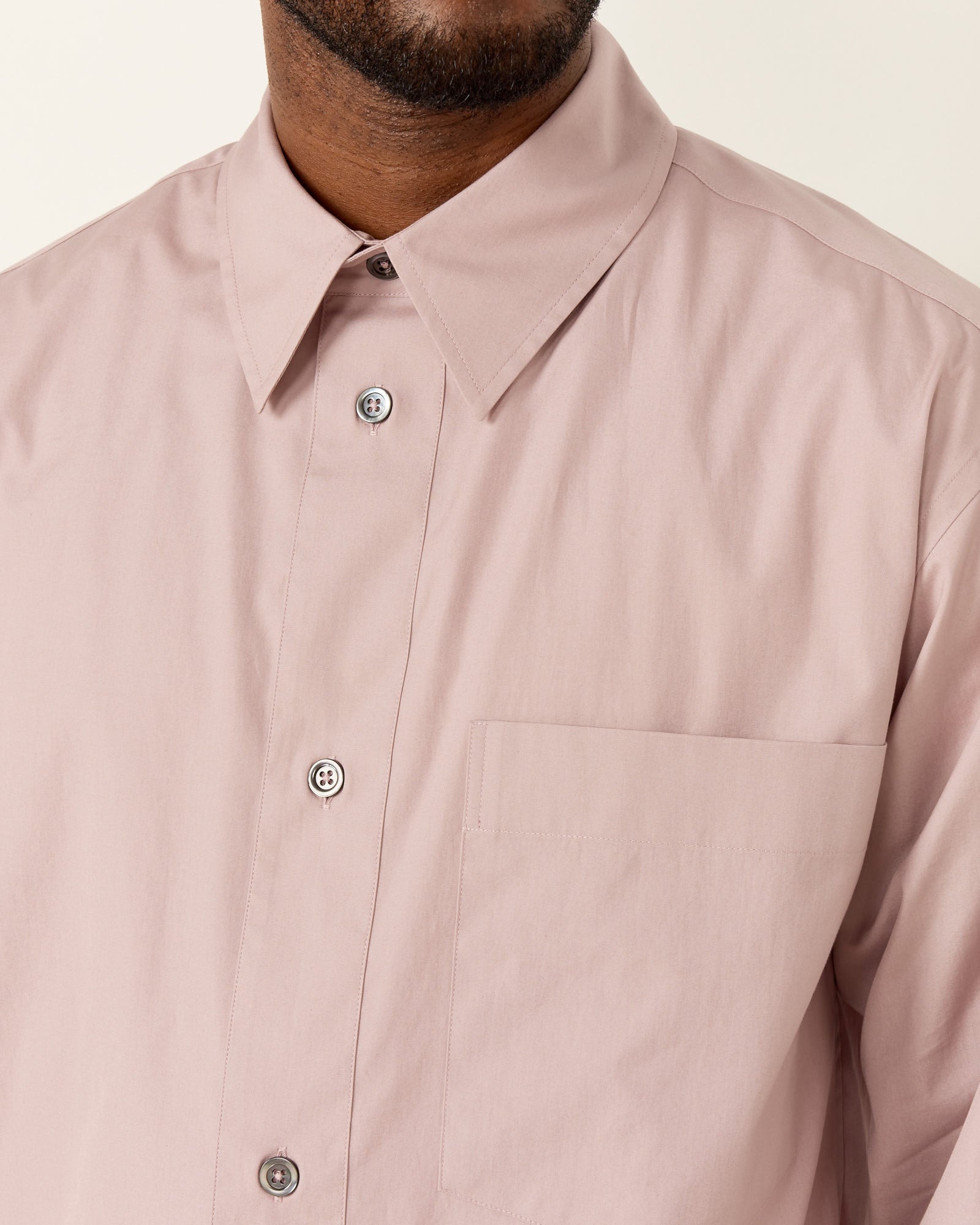 Half Placket Shirt in Dusty Pink