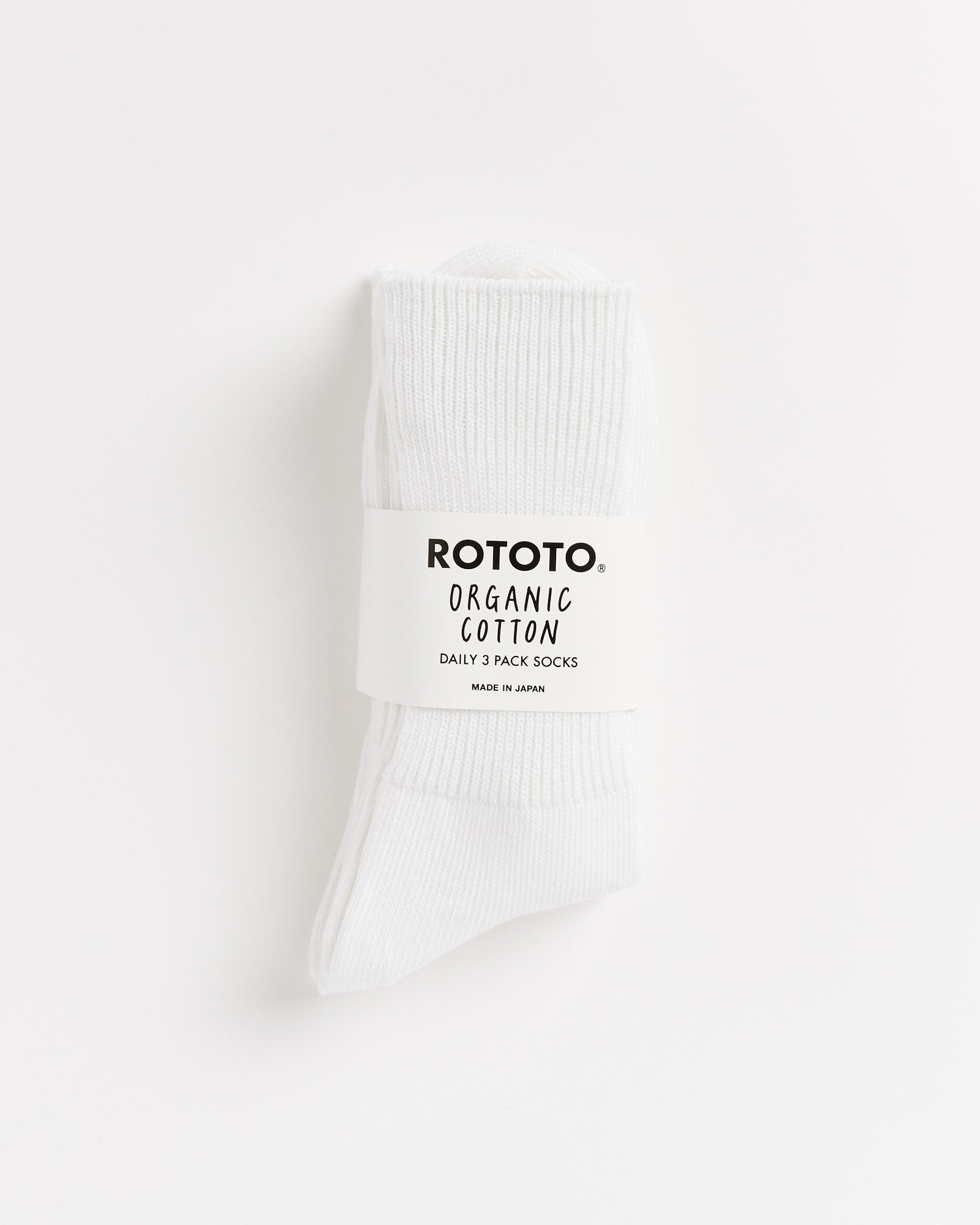 1427 Daily 3 Pack Ribbed Crew Socks in White