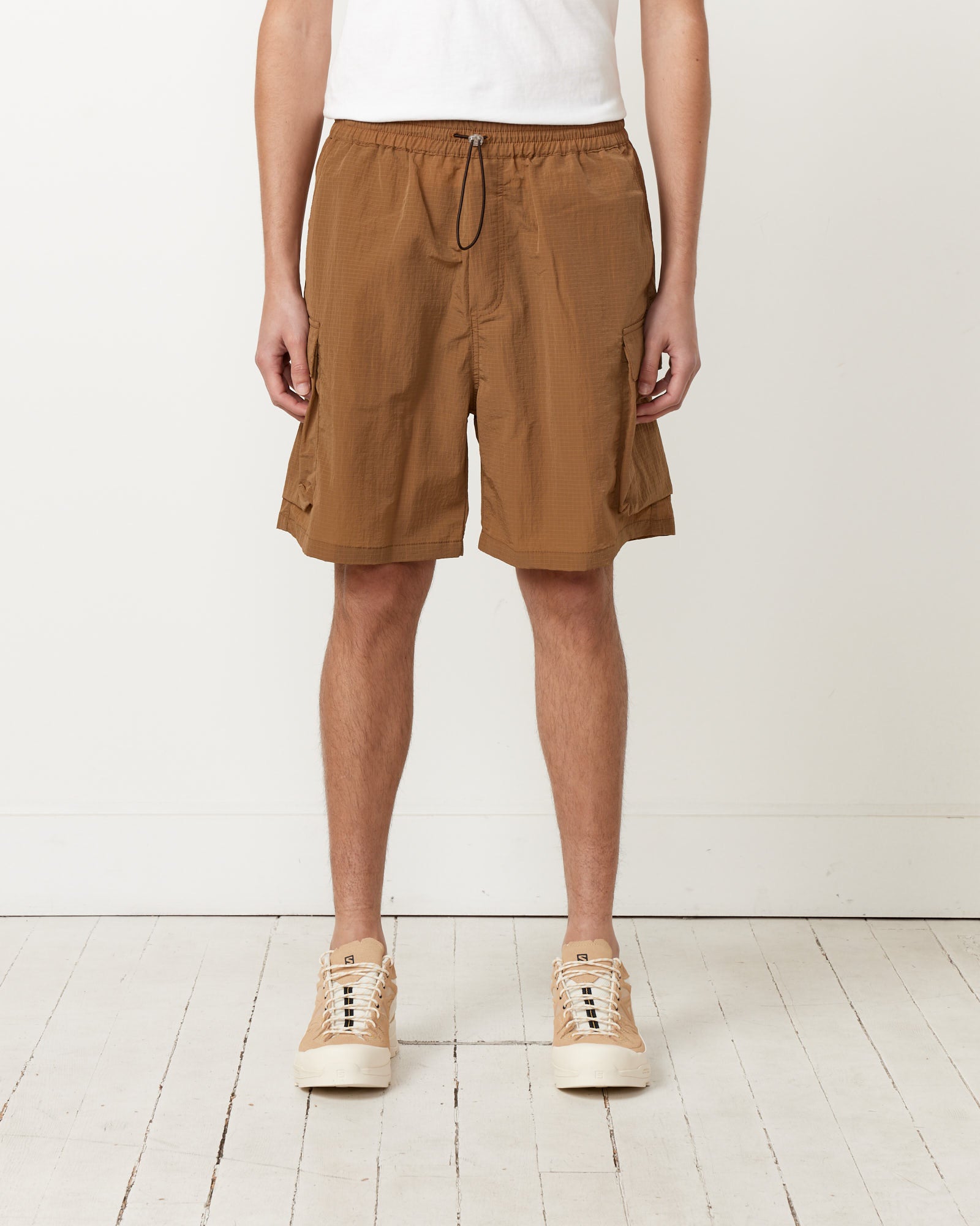 Cargo Nylon Shorts in Brown