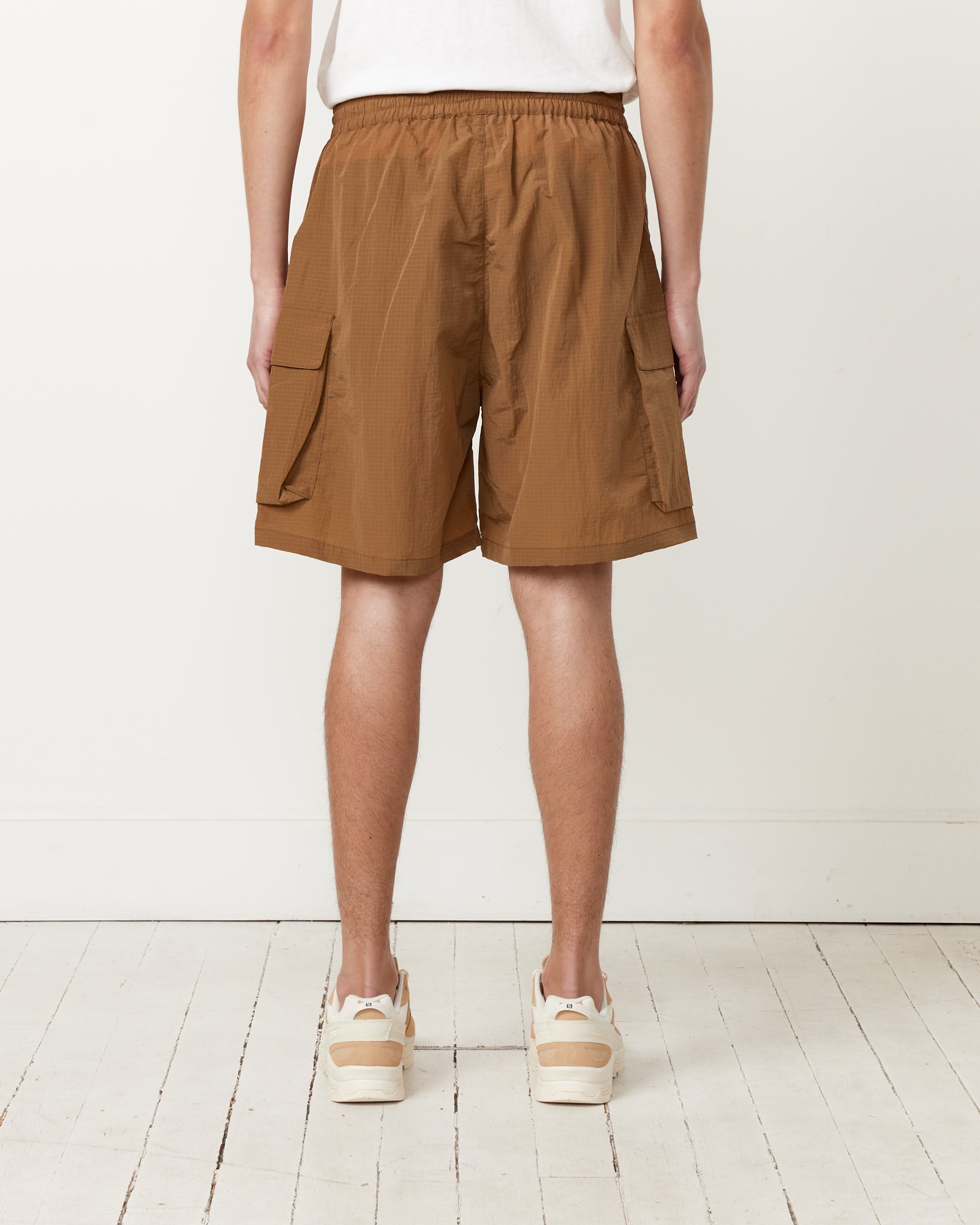 Cargo Nylon Shorts in Brown