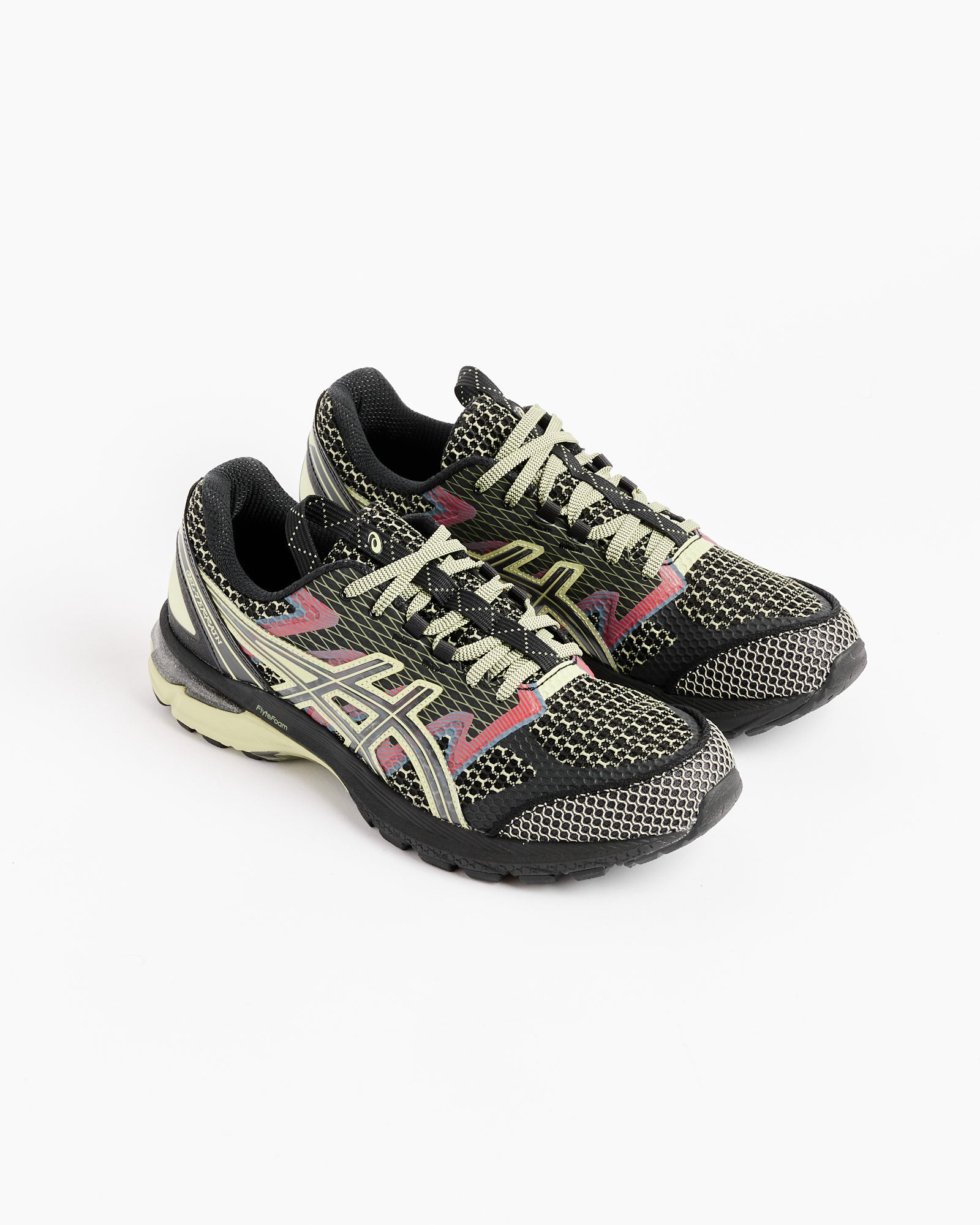 US4-S Gel Terrain Sneakers in Black/Neon Lime