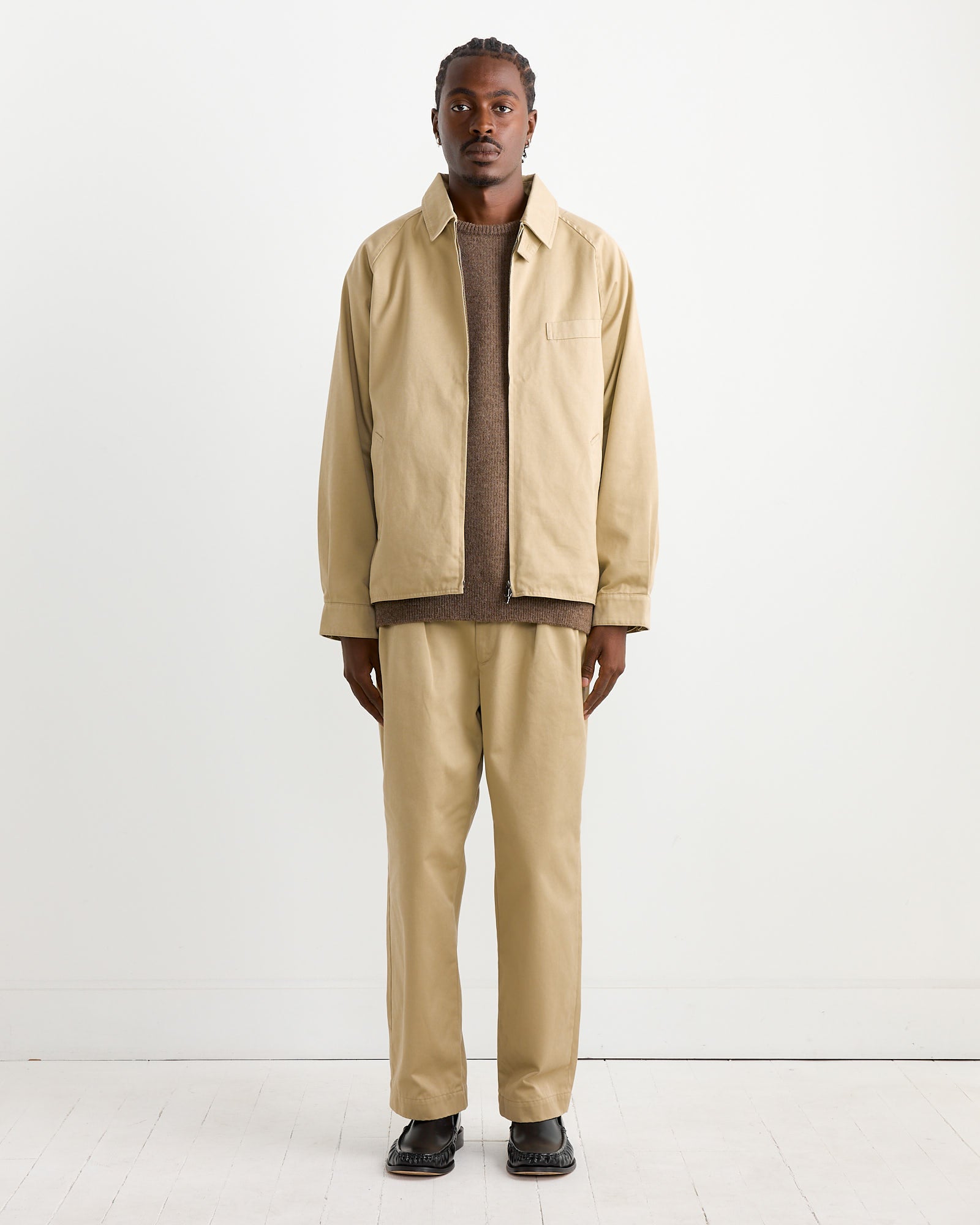 Double Pleat Chino Pant in Khaki