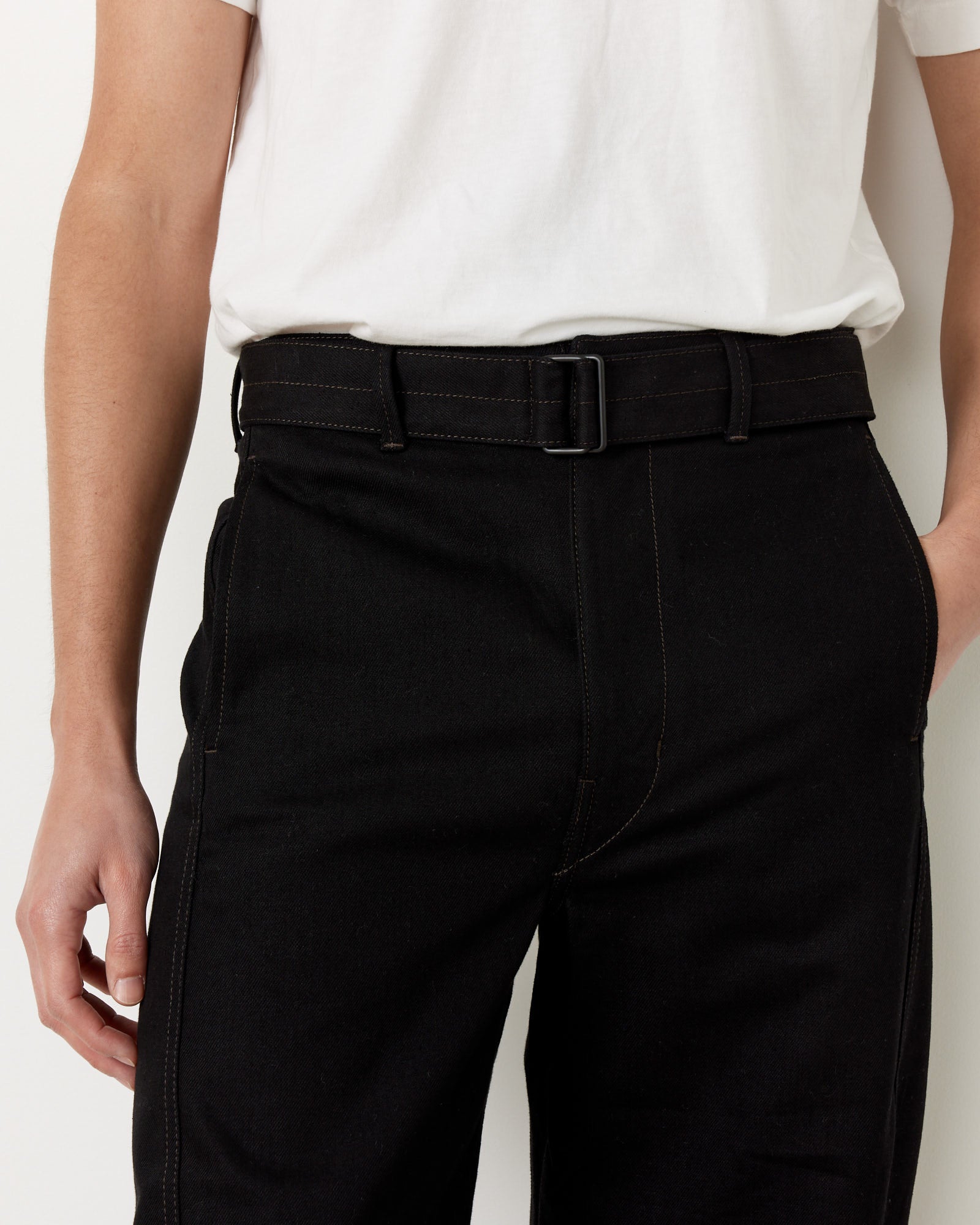 Twisted Belted Pant in Black