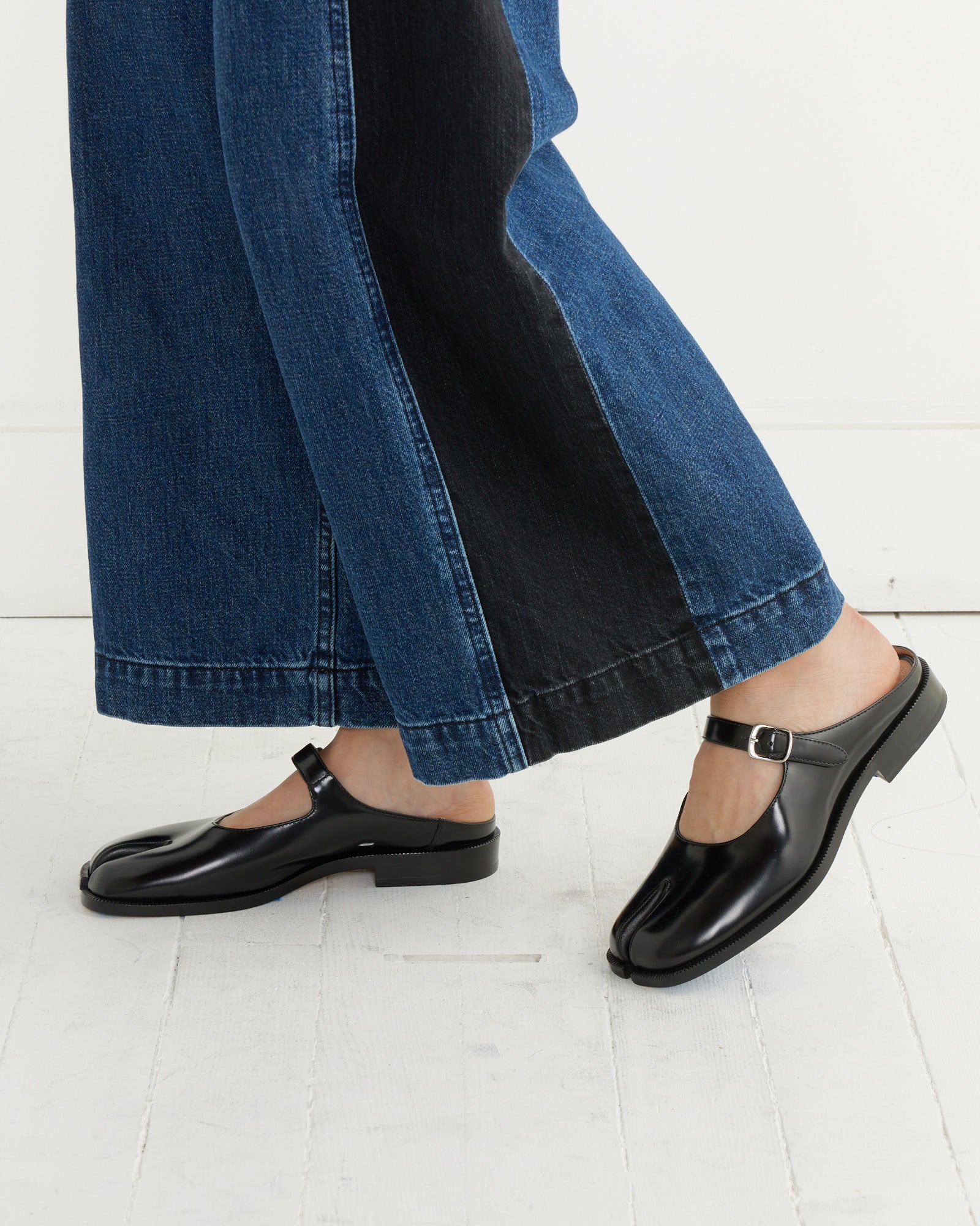 Tabi City Mary Jane Mule in Black - Main Image