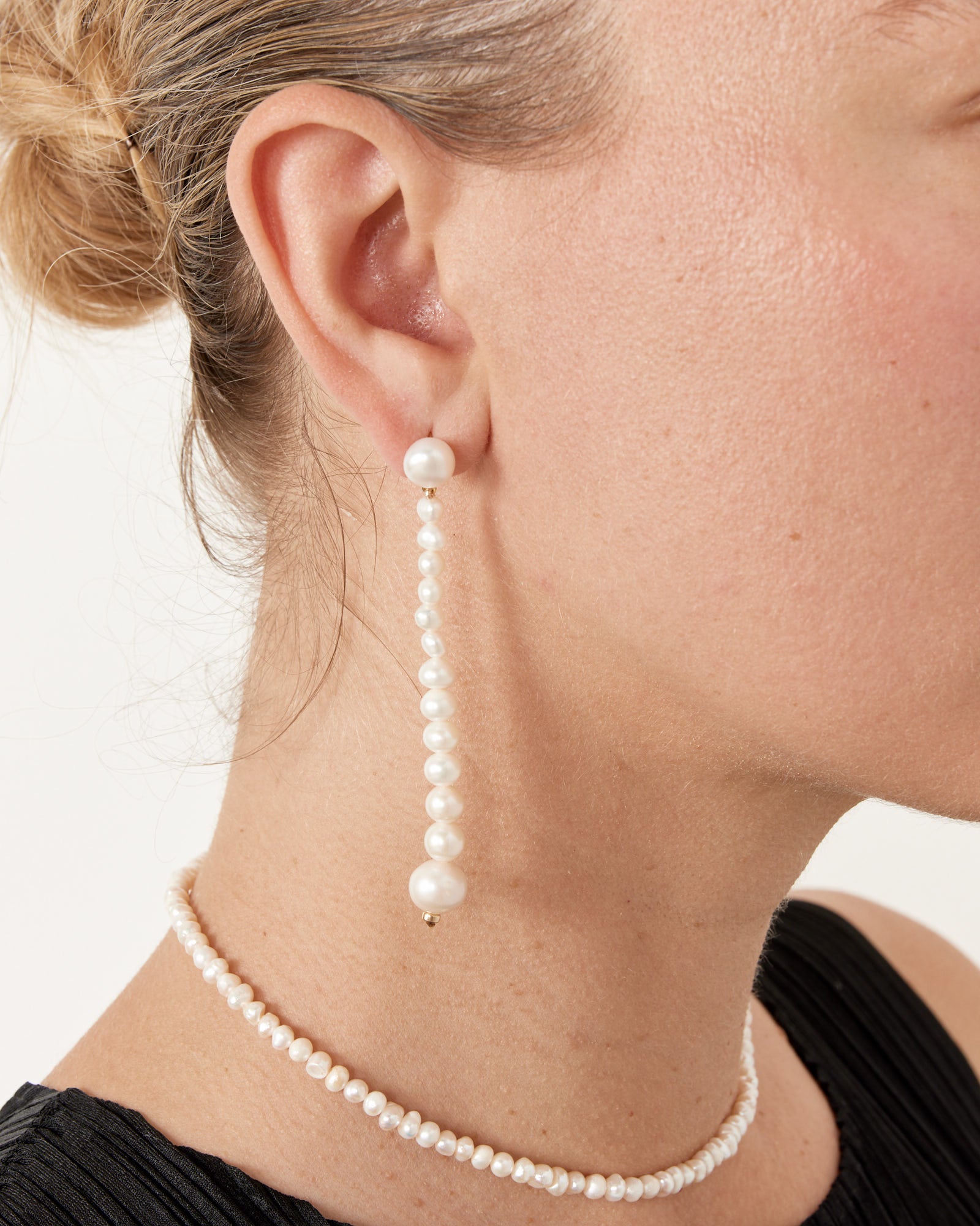 Gertrude Earrings in Gold Plated/Pearl