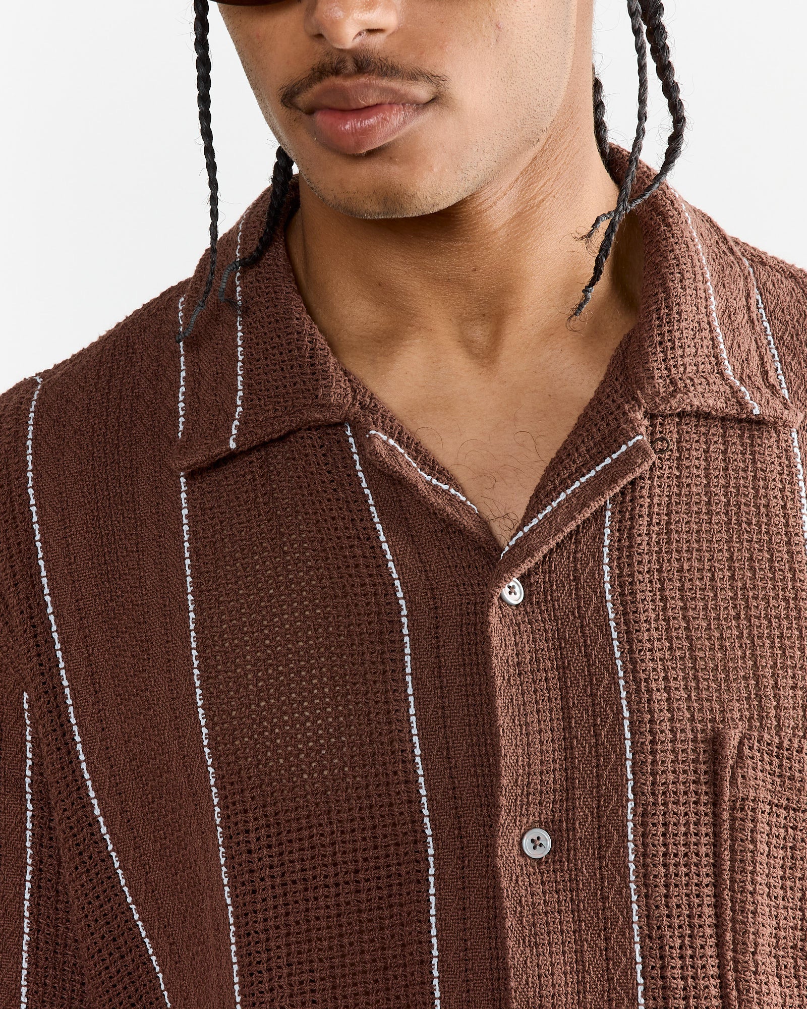 Universal Works Road Shirt Brown - Brown / L (266048)