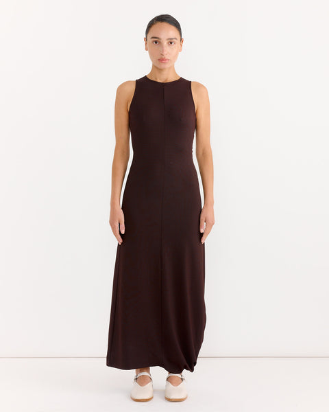 Twisted Hem Dress in Dark Cherry