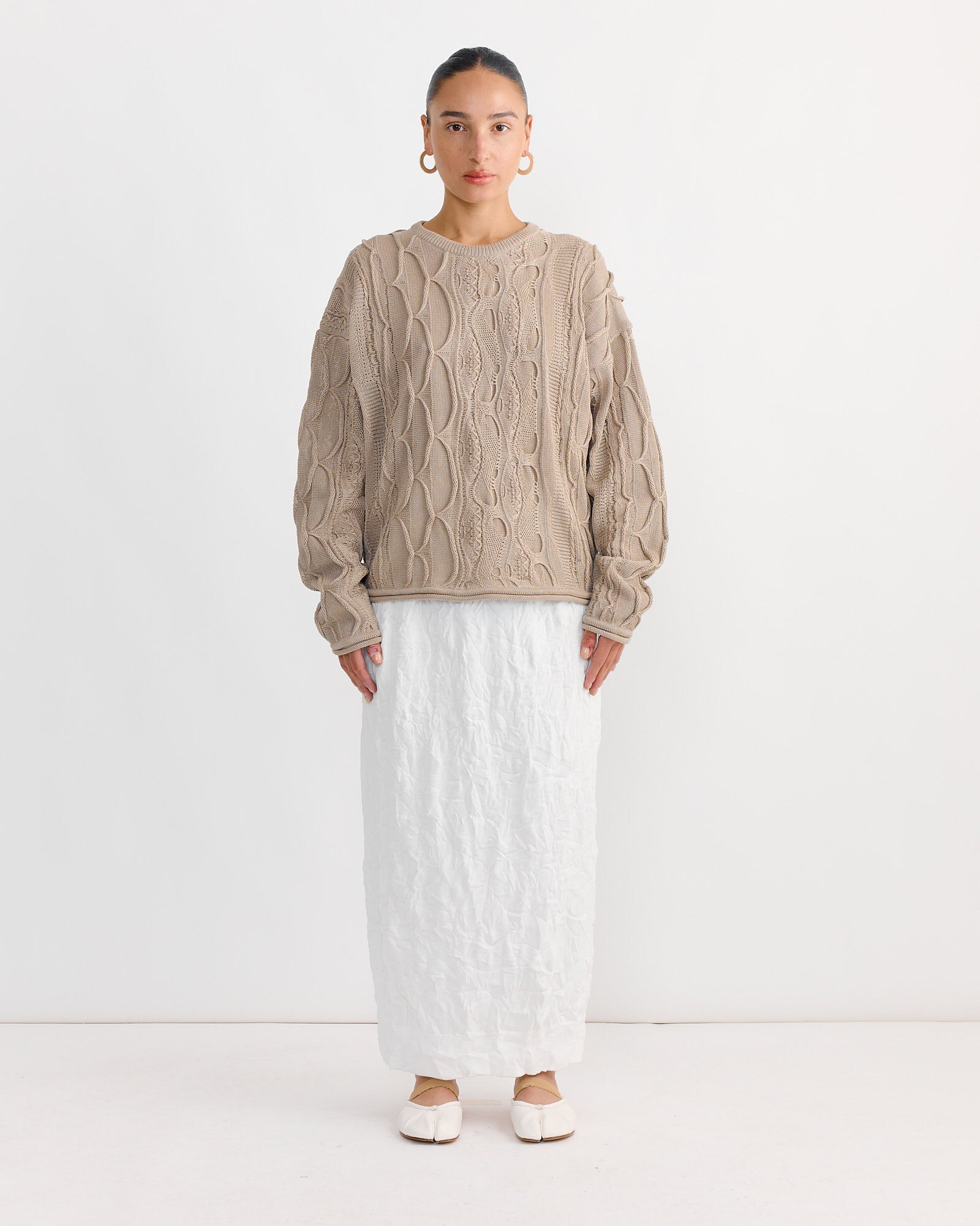 Cable Summer Knit in Taupe1