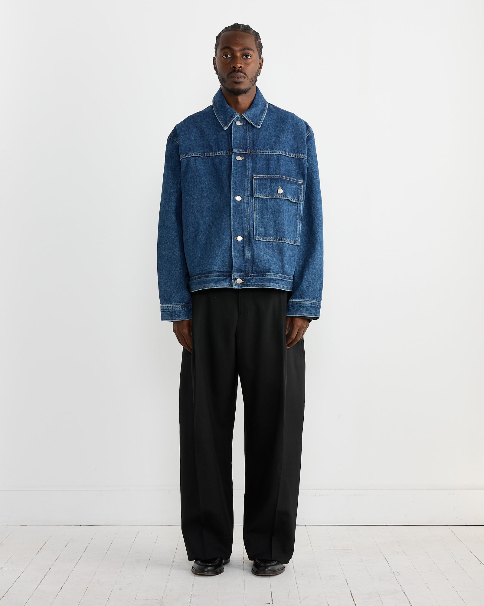 Studio Nicholson Petar Jacket Indigo - Indigo / L (268485)