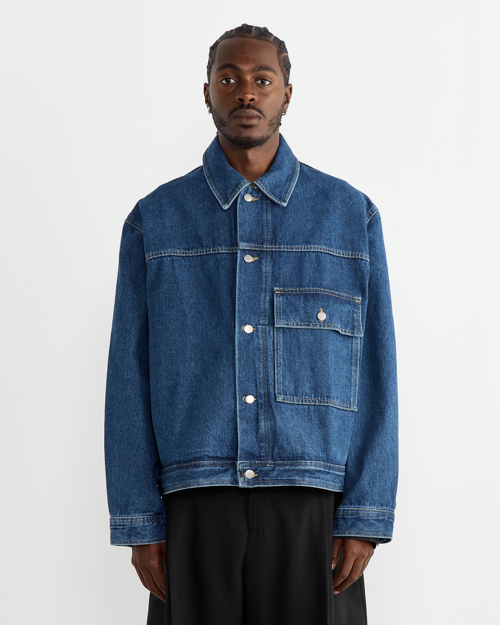 Studio Nicholson Petar Jacket Indigo - Indigo / L (268485)