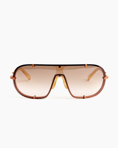 Shield Sunglasses in C3 Dark Rust/Dark Brown/Beige