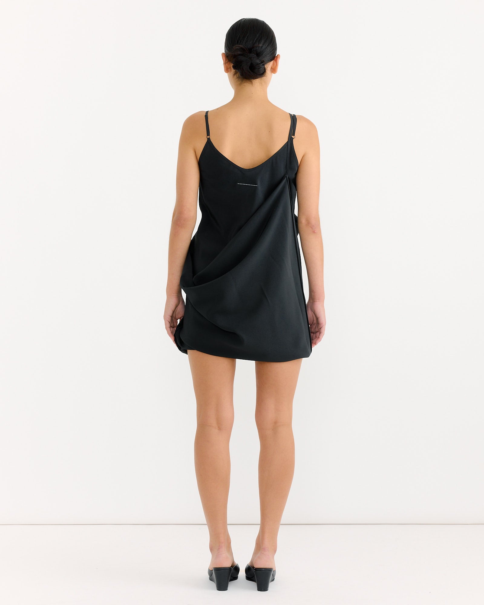 maison margiela silk dress Maison Margiela Off-White Paneled Maxi Dress
