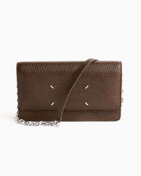 Leather Chain Wallet in Brown