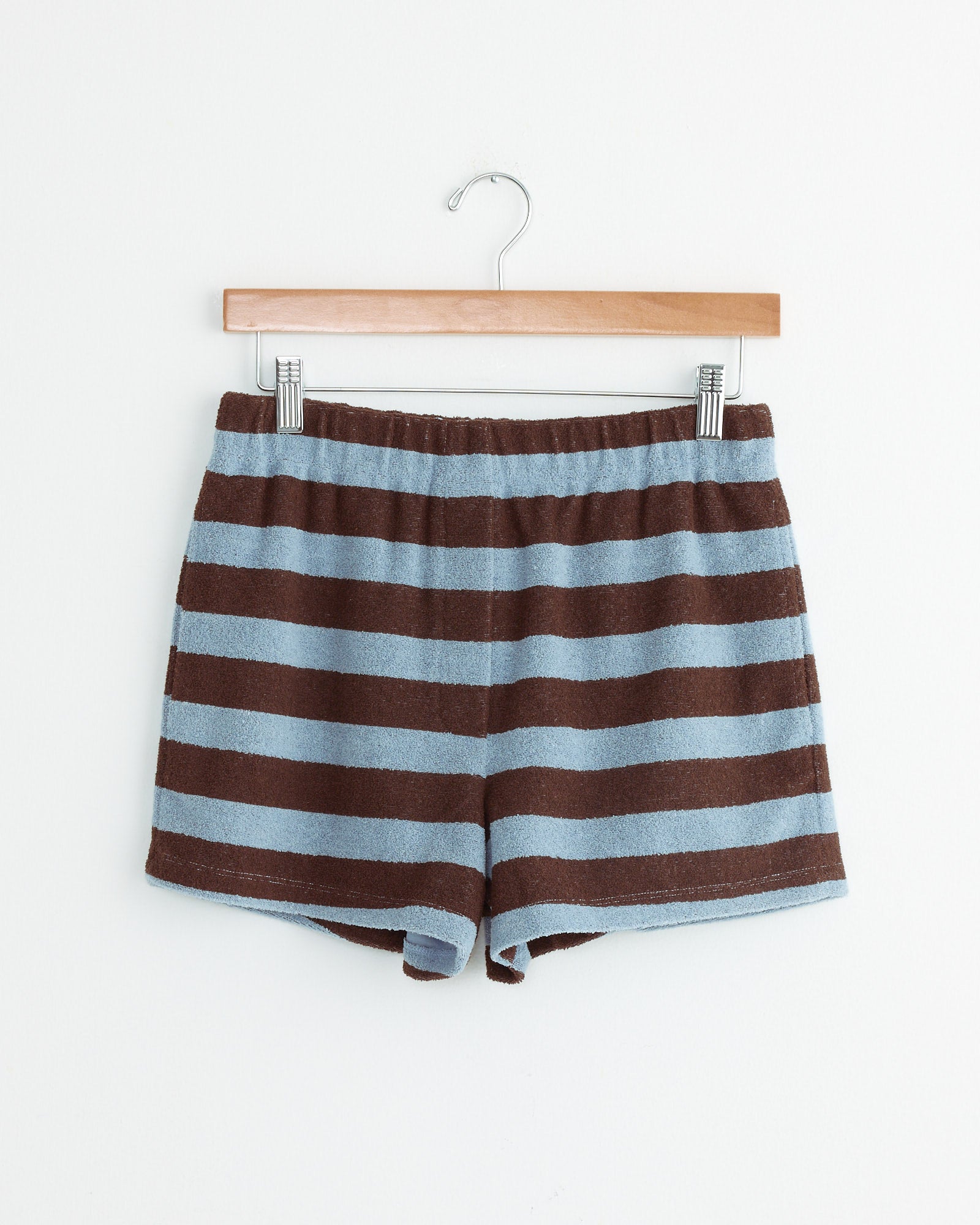 Aeries Loop Terry Bonded Dry Loop Terry Short in Brown/Blue
