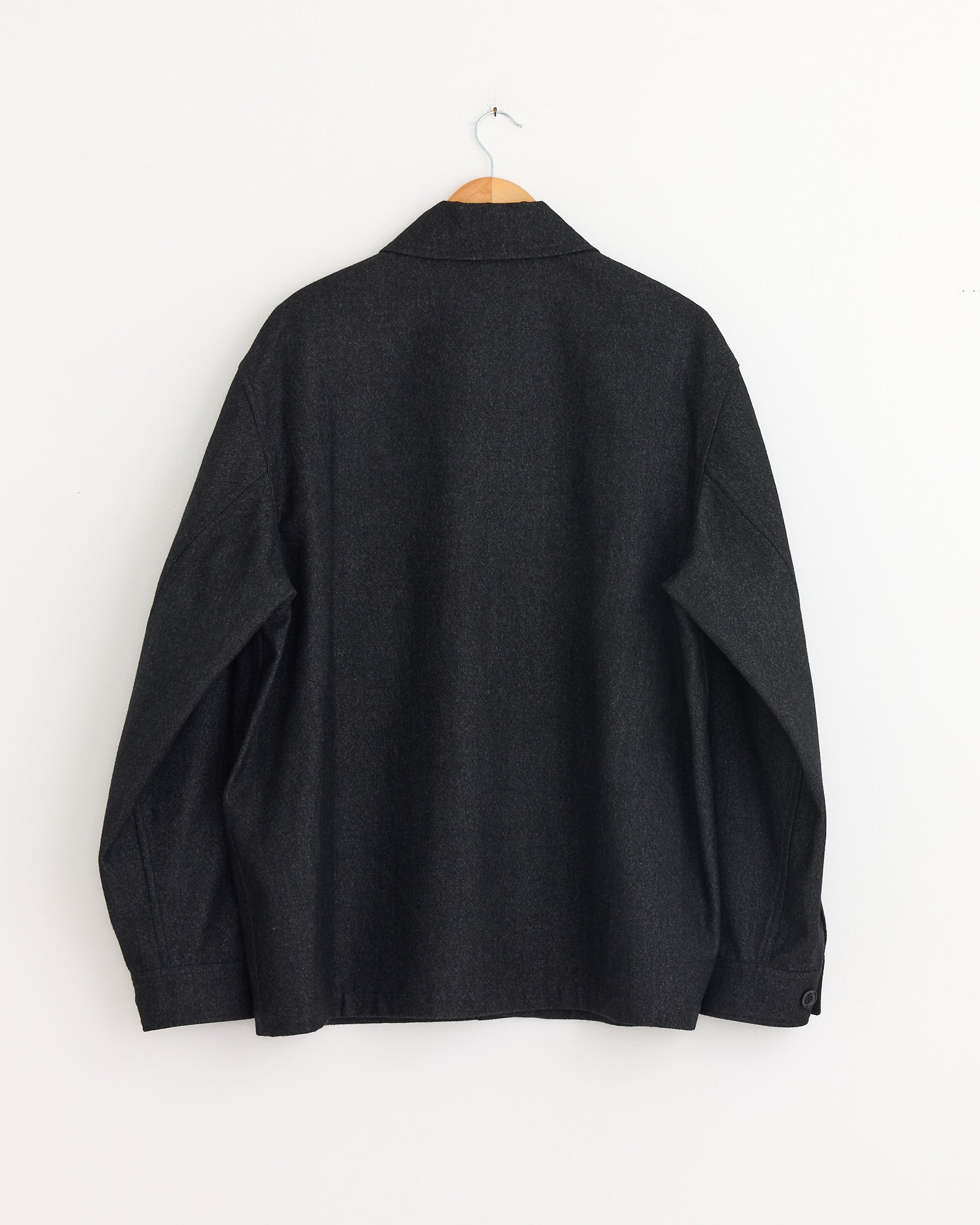 One Pocket Overshirt in Black/Grey Melange