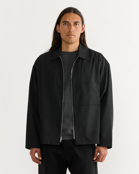 Enzo Shirt in Tropical Wool Black