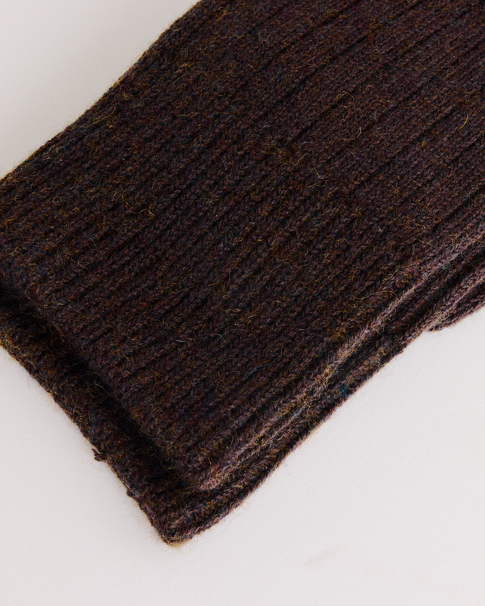 Rototo 1327 Ribbed Crew Socks Dark Brown - Dark Brown / L (271701)