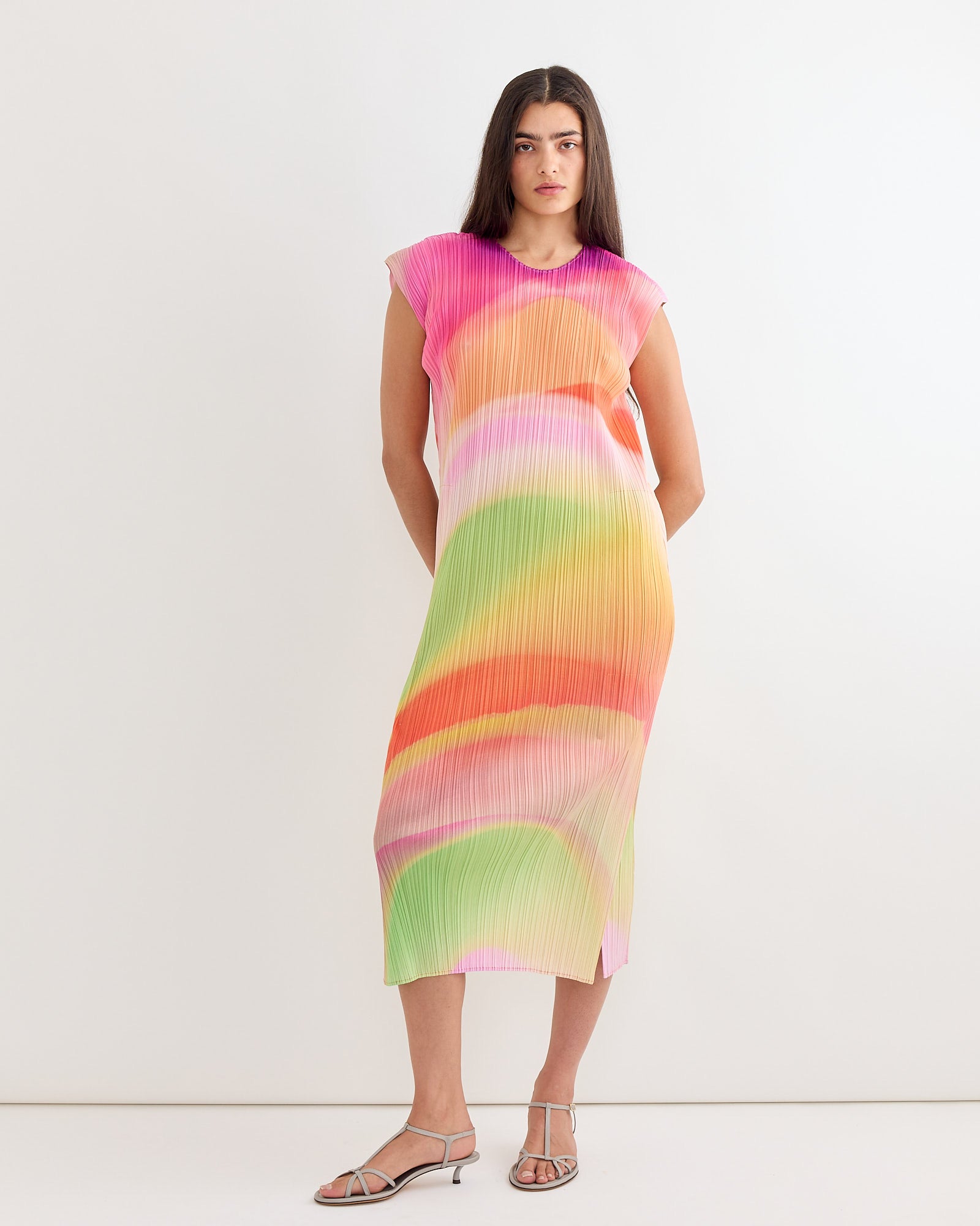 issey miyake pink dress Groove Dress in Bright Pink