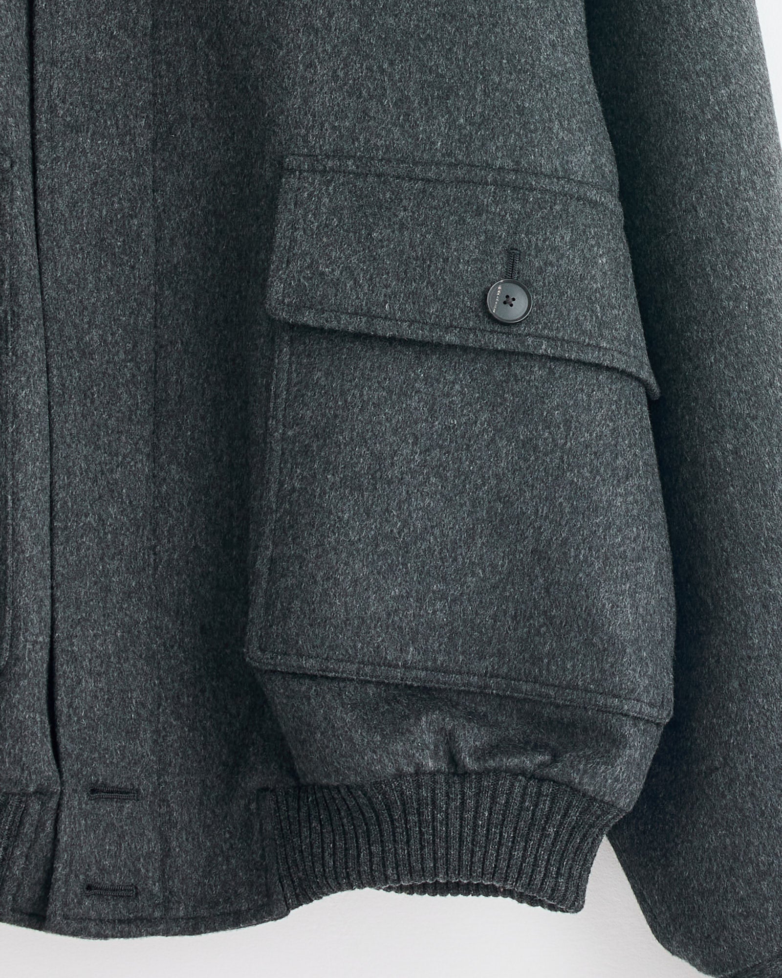 Cashmere Moleskin Zip Blouson in Top Charcoal