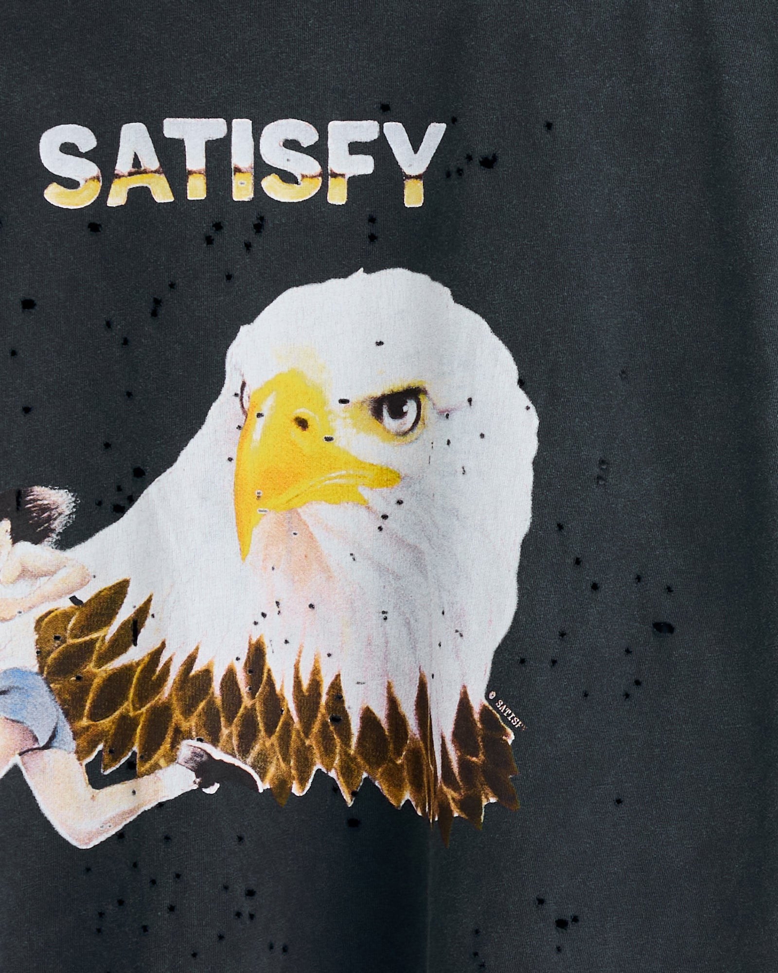 MothTech Eagle T-Shirt in Aged Black