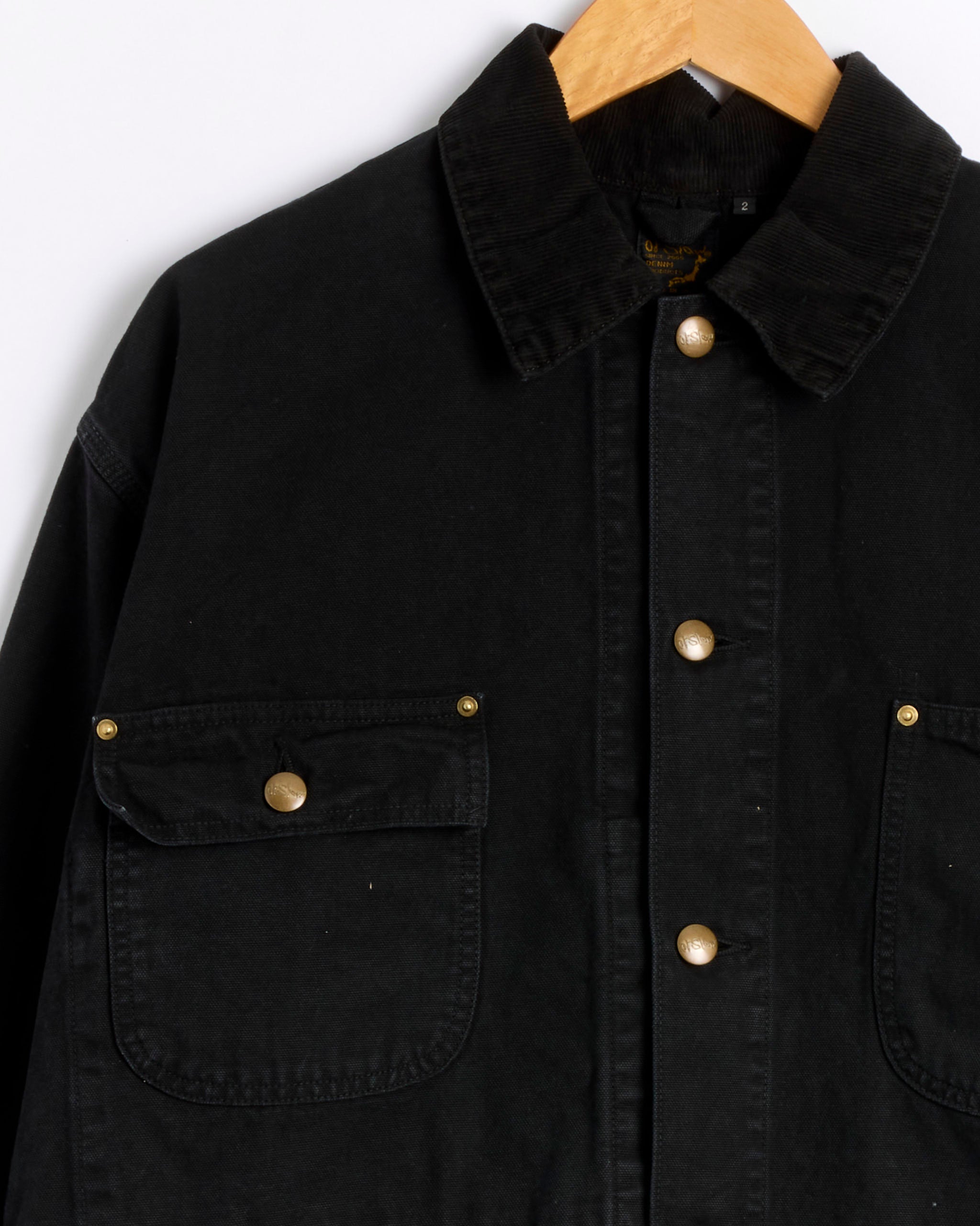Relax Fit Oxford Coverall Jacket in Black
