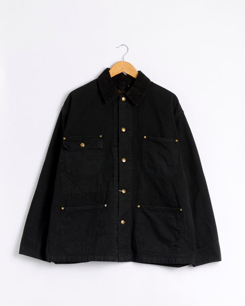 Relax Fit Oxford Coverall Jacket in Black