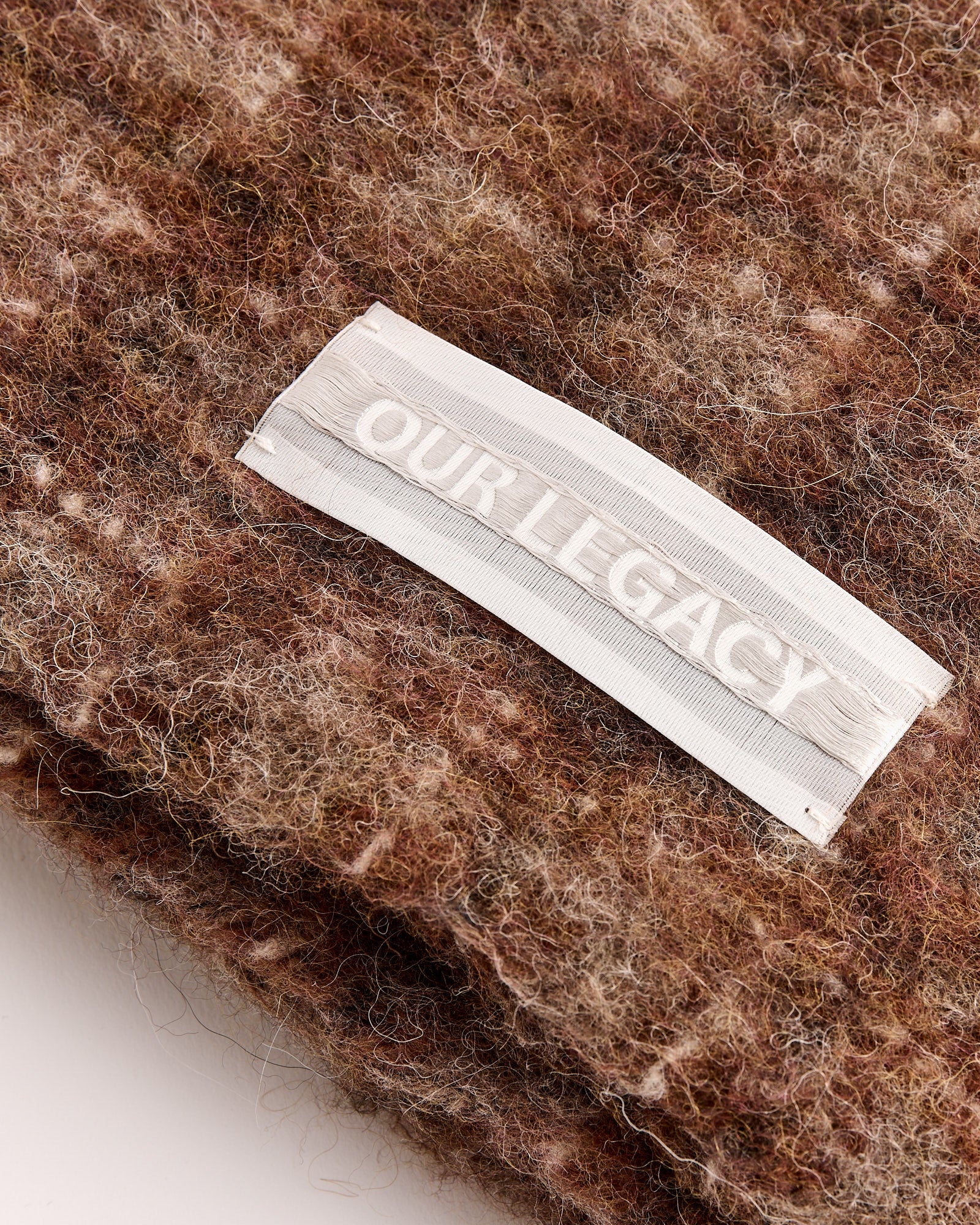 Estate Scarf in Dorf Check Fuzzy Alpaca