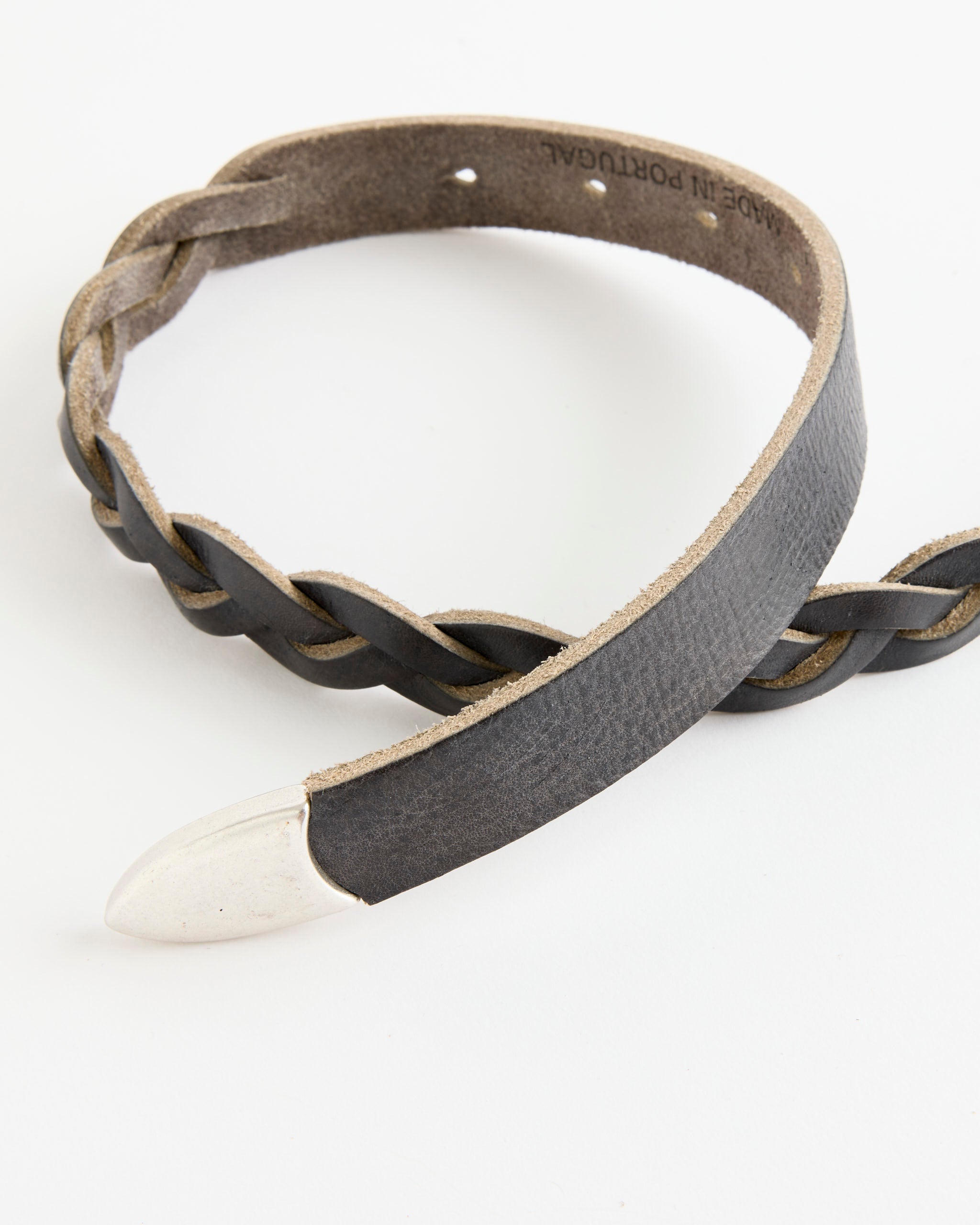 2 CM Braided Belt in Soft Coal