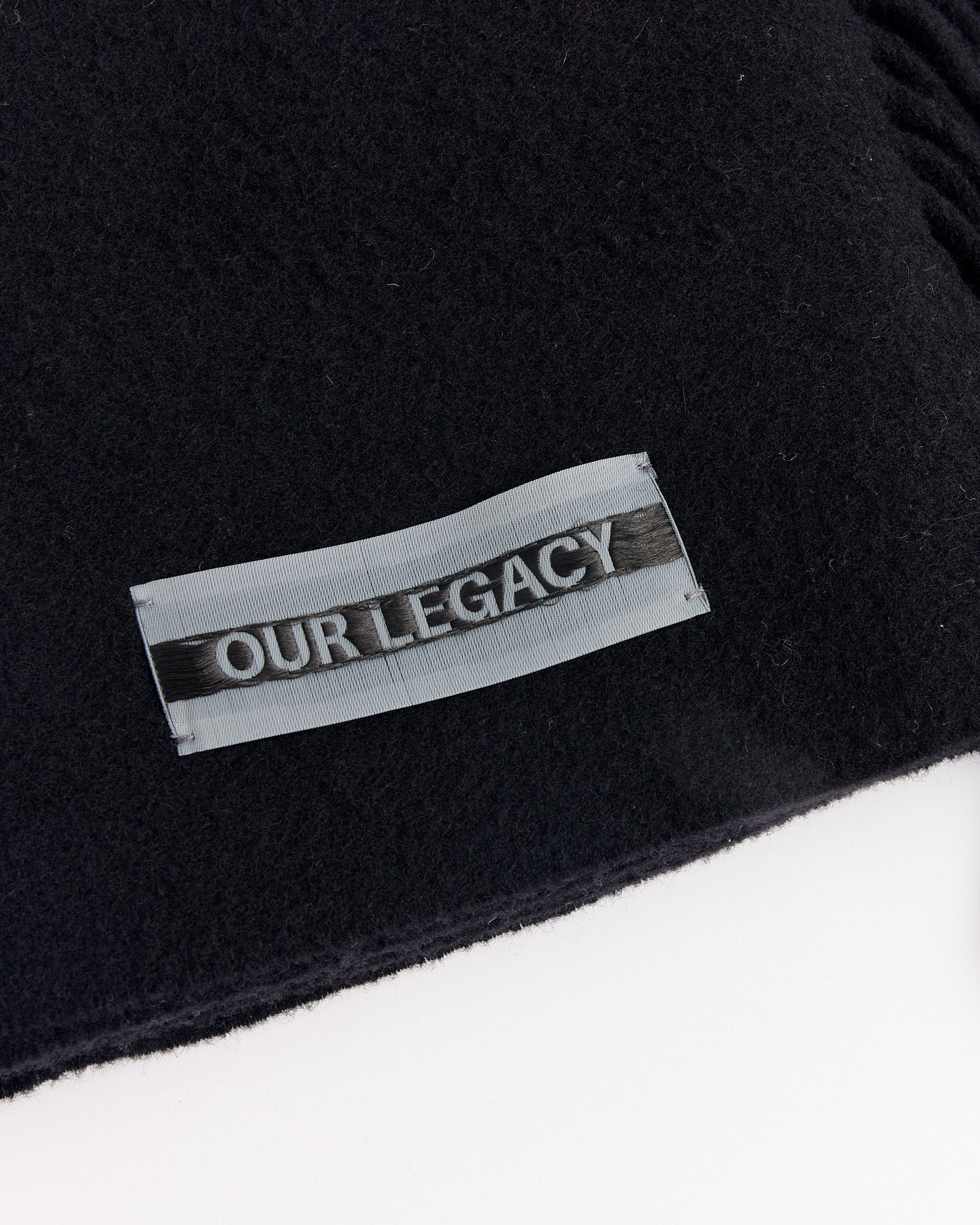 Estate Scarf in Black Double Wool